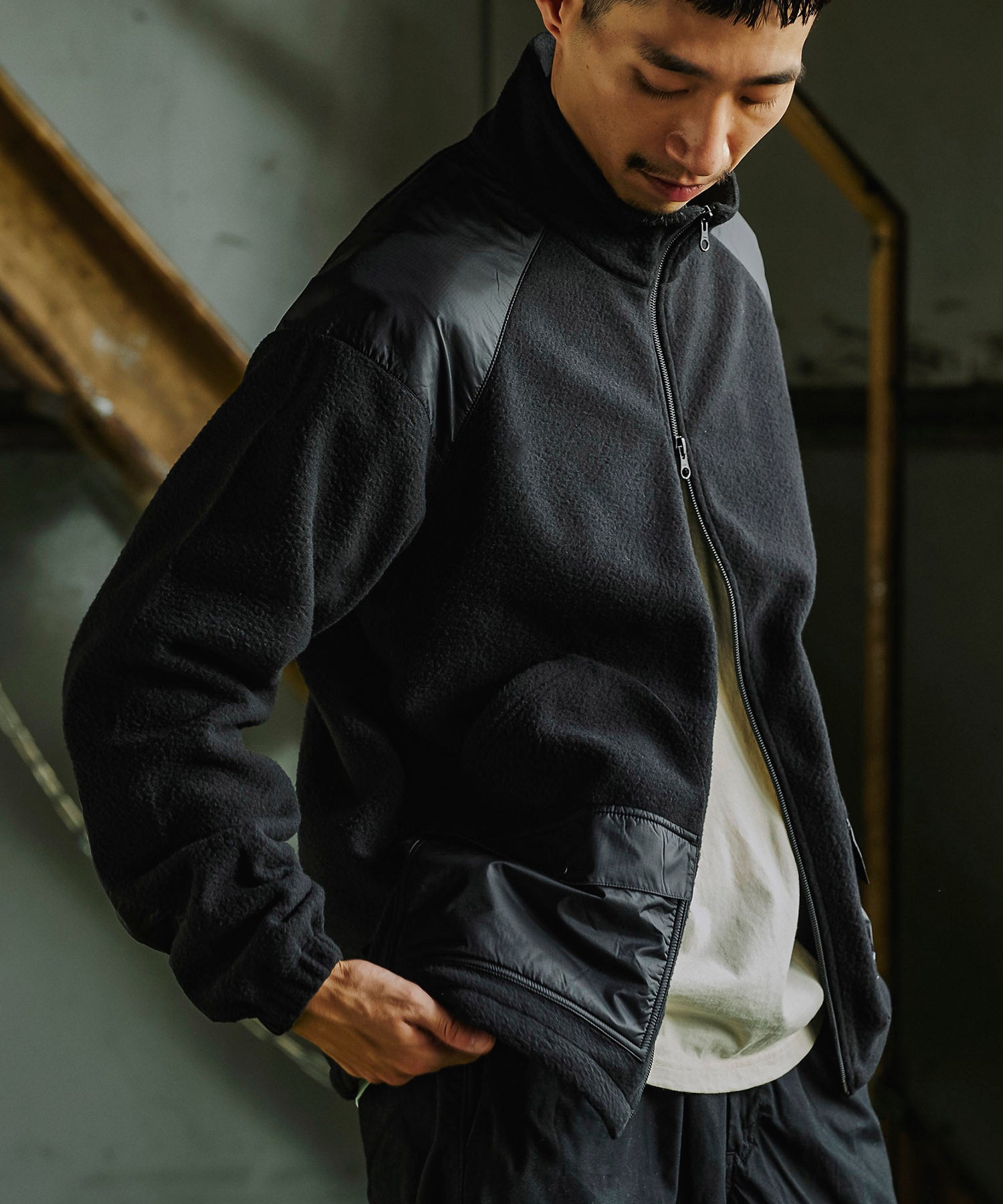 おしゃれ おすすめ ワークウェア ブランド カルイシ フリース ジップアップ ブルゾン