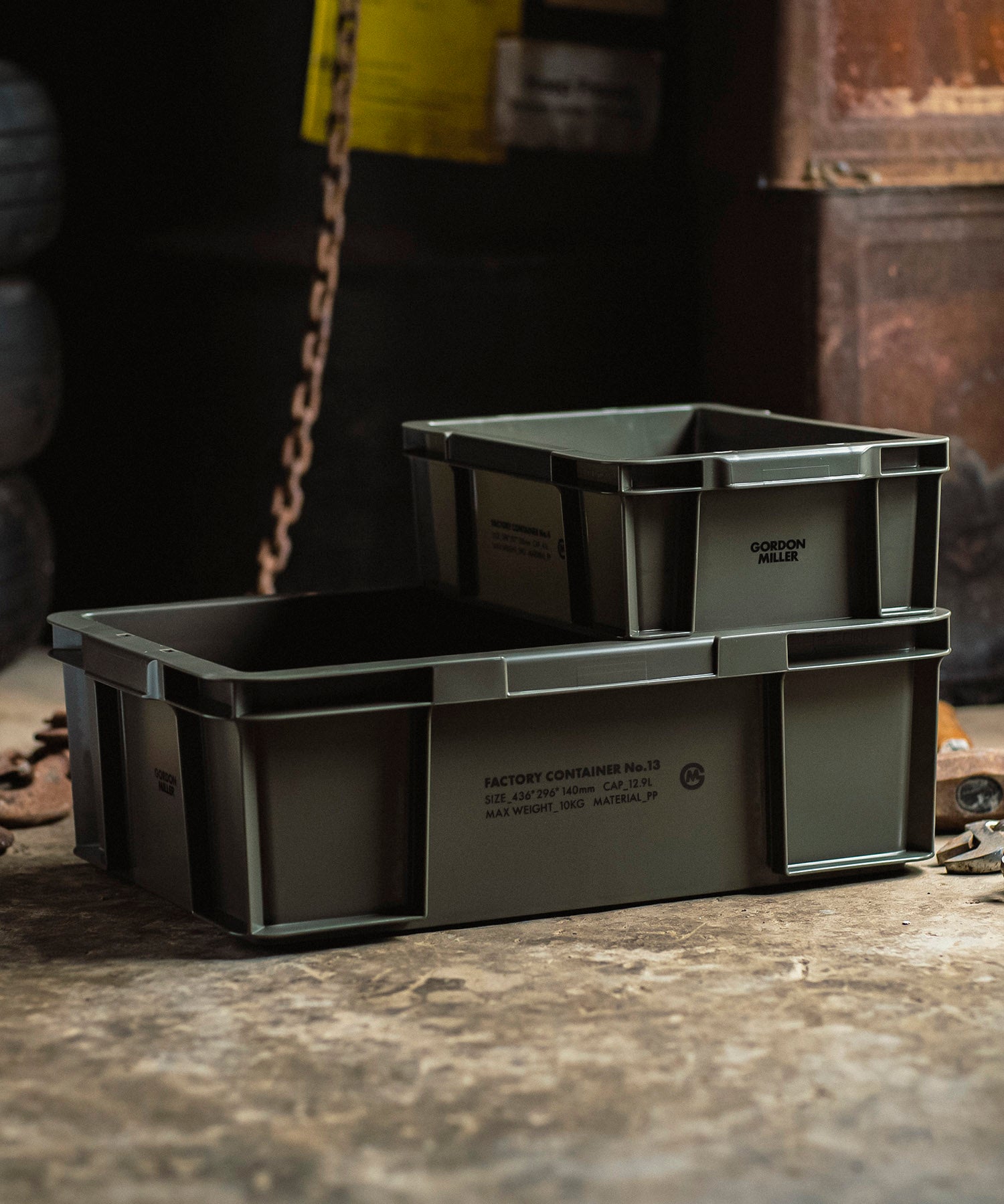 おしゃれ おすすめ 積み重ね 収納ボックス ファクトリーコンテナ 小物入れ 工具入れ