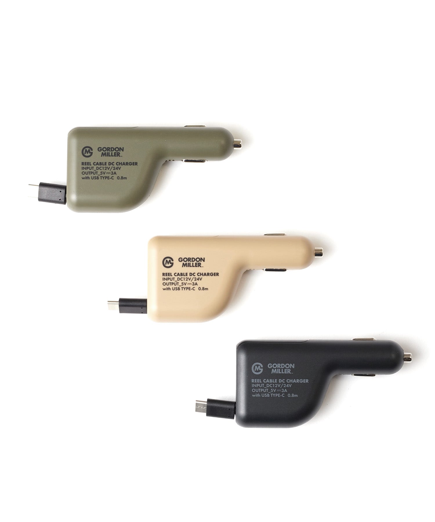 おしゃれ おすすめ カー用品 タイプC 巻取り型 充電器 便利グッズ シガーソケット用