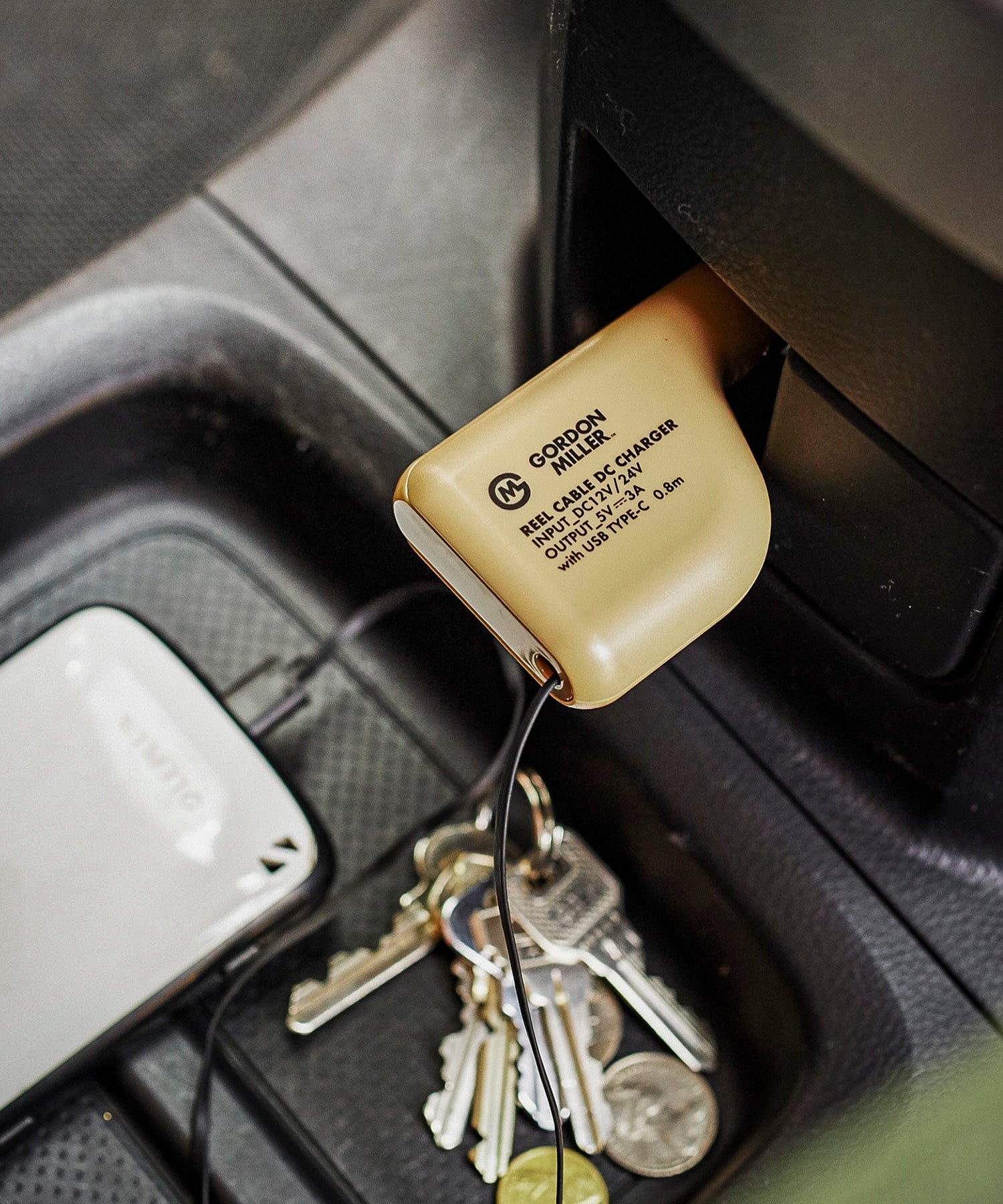 おしゃれ おすすめ カー用品 タイプC 巻取り型 充電器 便利グッズ シガーソケット用