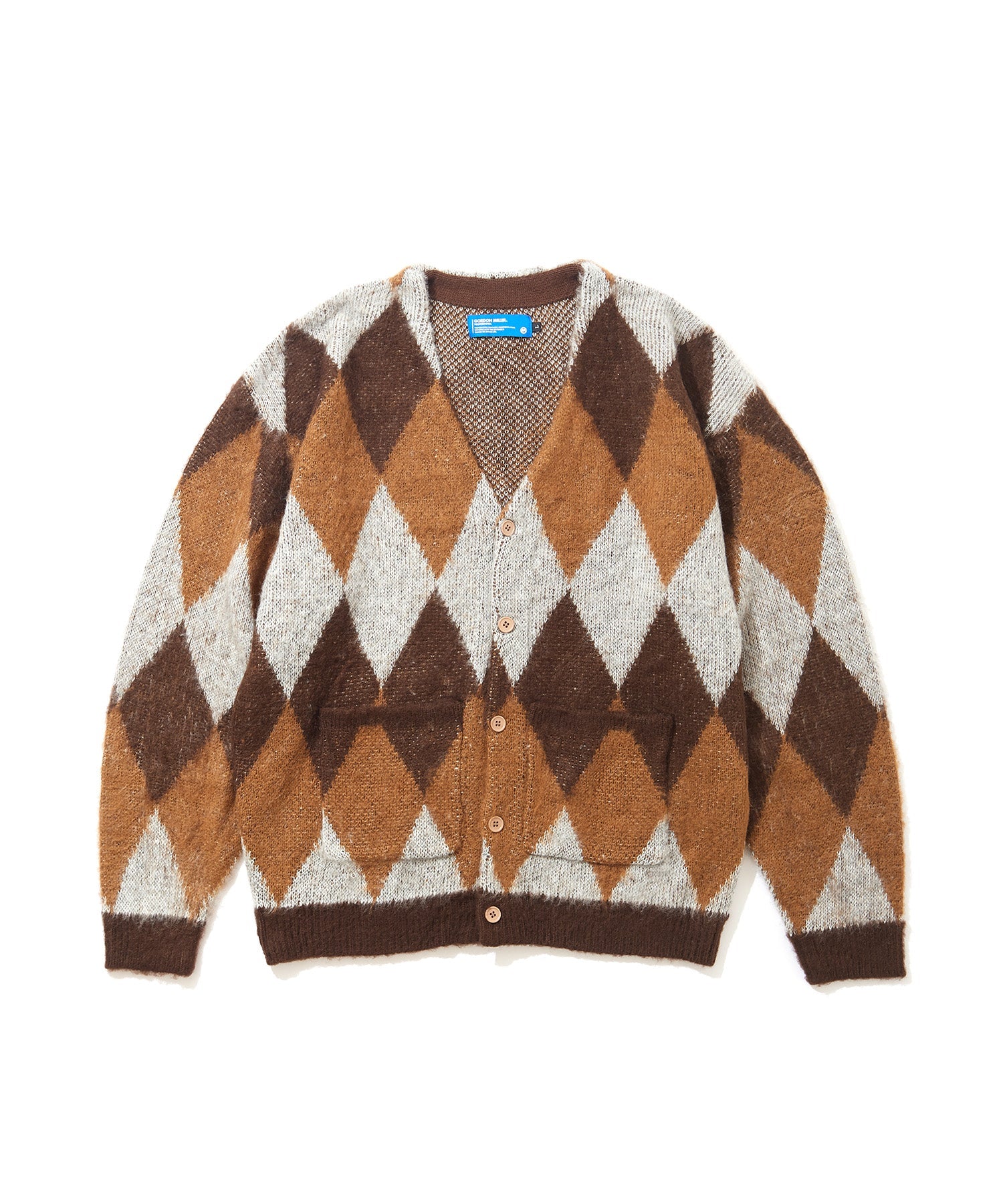 おしゃれ おすすめ ワークウェア ブランド ダイヤ柄 シャギー ニット カーディガン