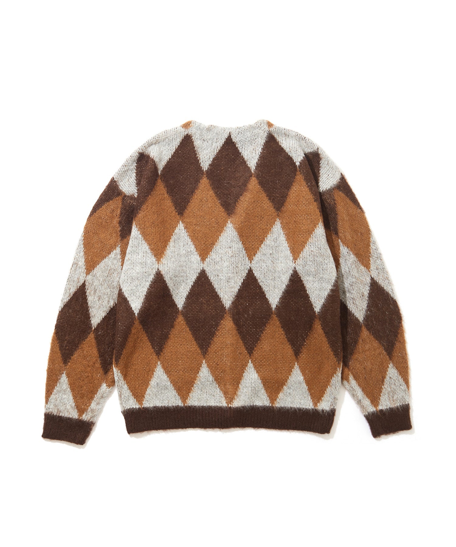 おしゃれ おすすめ ワークウェア ブランド ダイヤ柄 シャギー ニット カーディガン