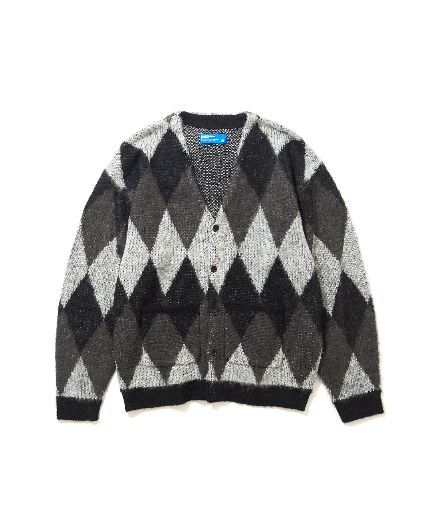 おしゃれ おすすめ ワークウェア ブランド ダイヤ柄 シャギー ニット カーディガン