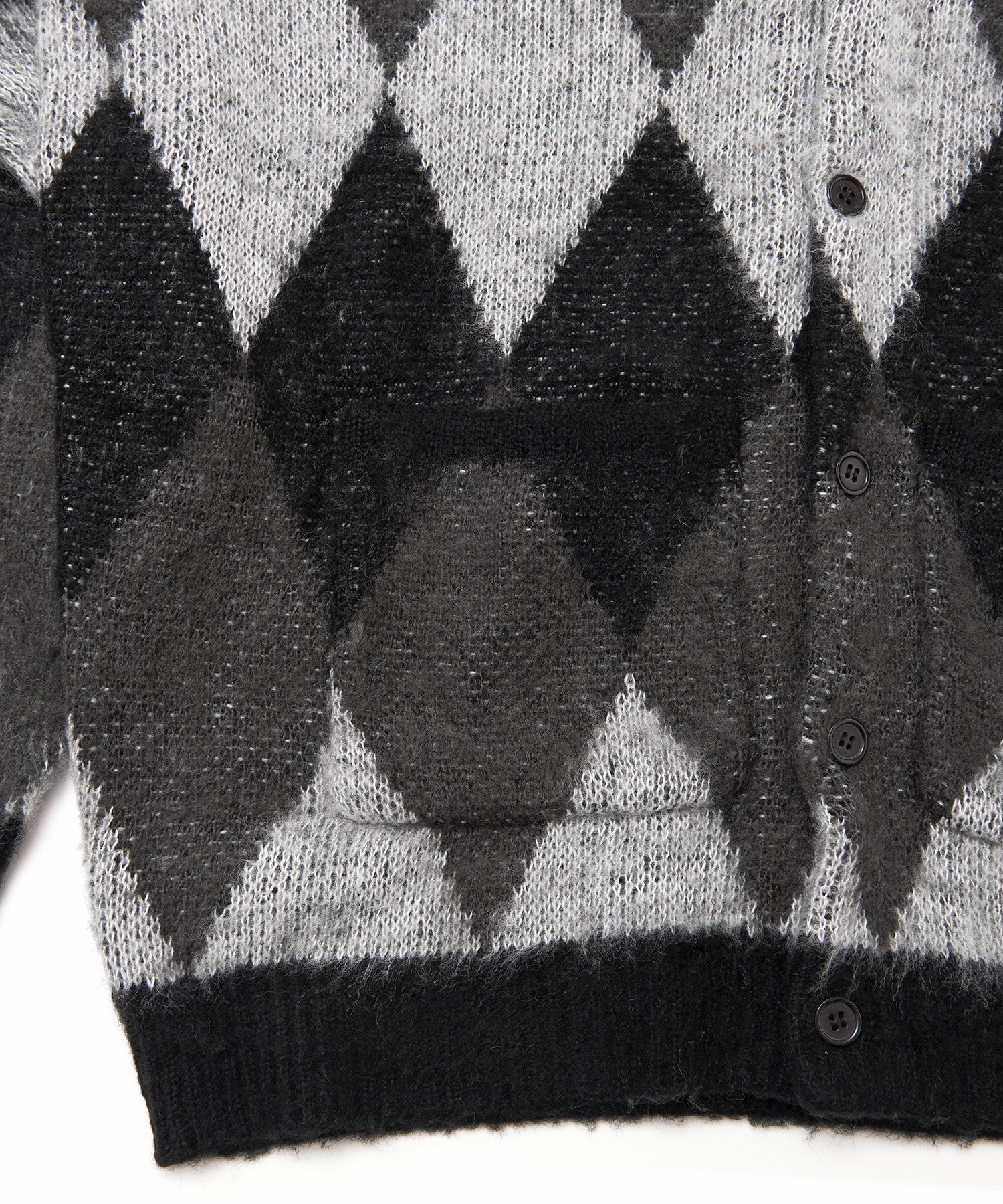 おしゃれ おすすめ ワークウェア ブランド ダイヤ柄 シャギー ニット カーディガン