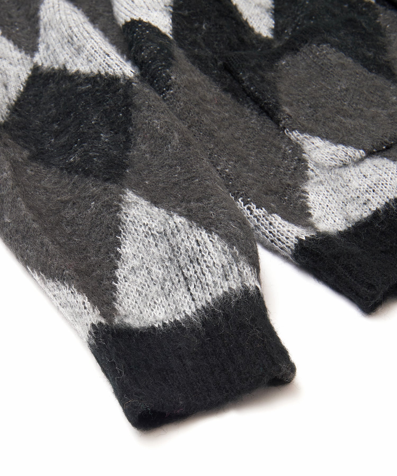 おしゃれ おすすめ ワークウェア ブランド ダイヤ柄 シャギー ニット カーディガン