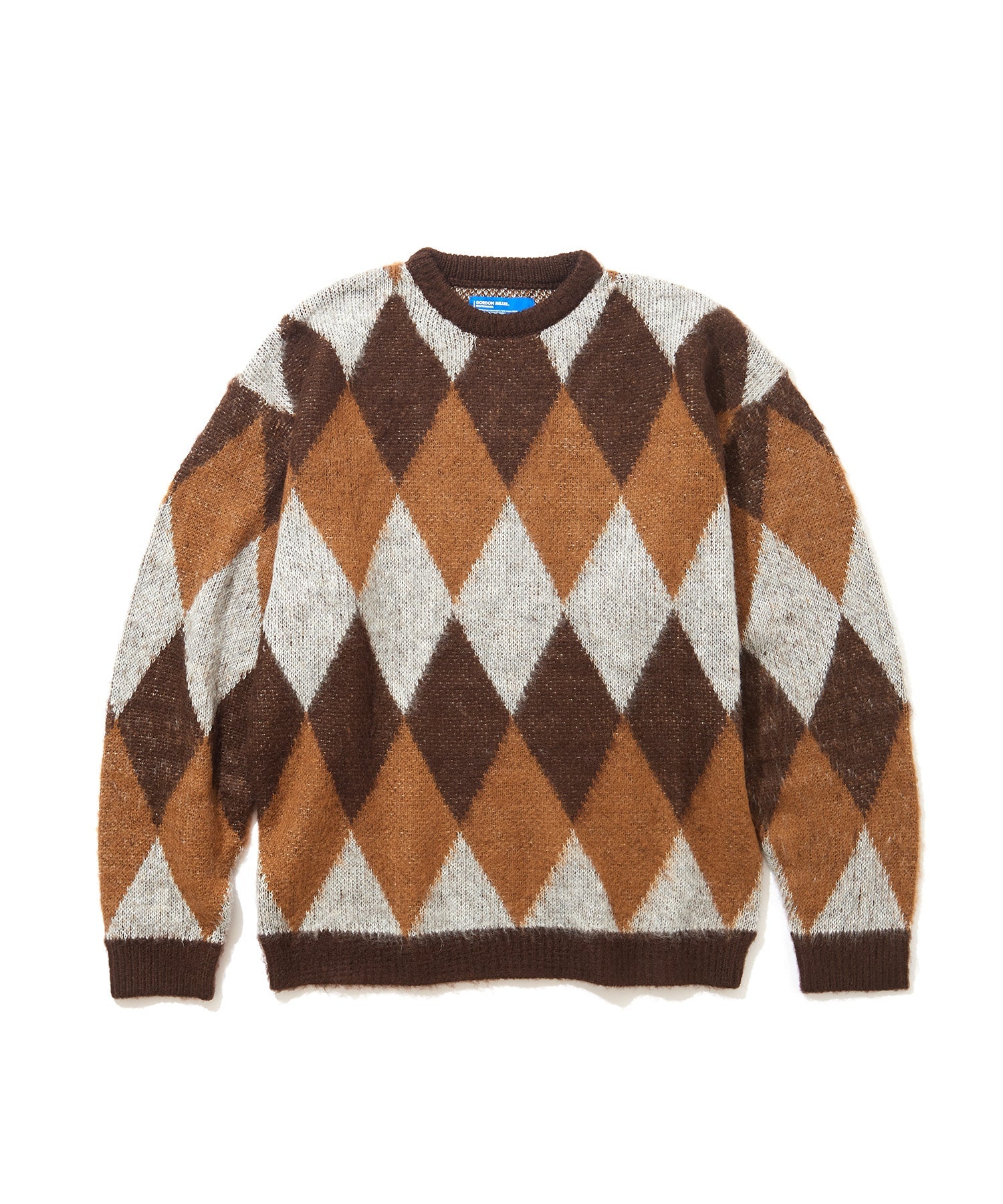 おしゃれ おすすめ ワークウェア ブランド ダイヤ柄 シャギー ニット クルー