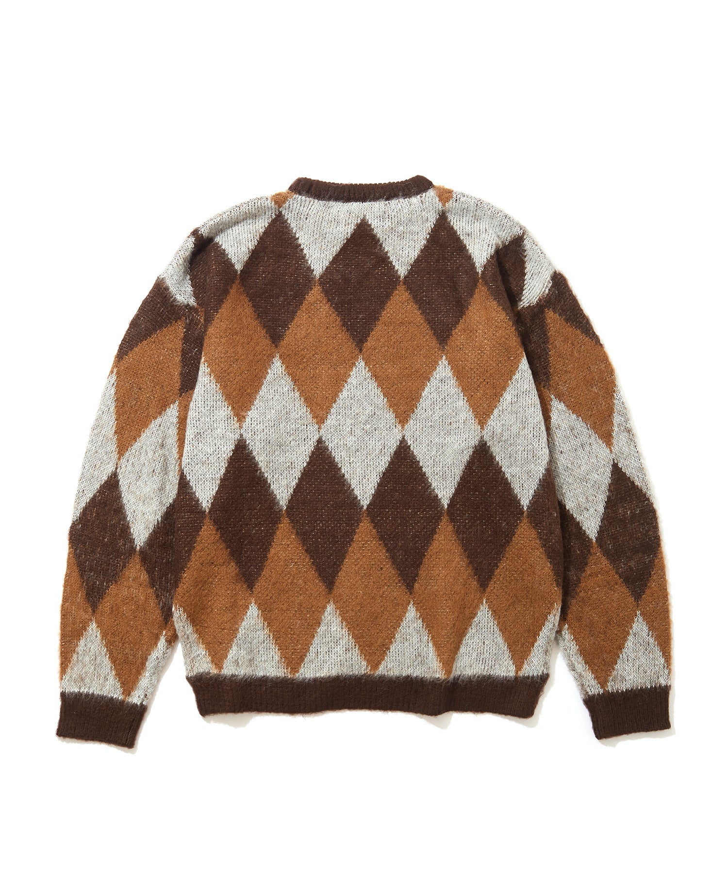 おしゃれ おすすめ ワークウェア ブランド ダイヤ柄 シャギー ニット クルー