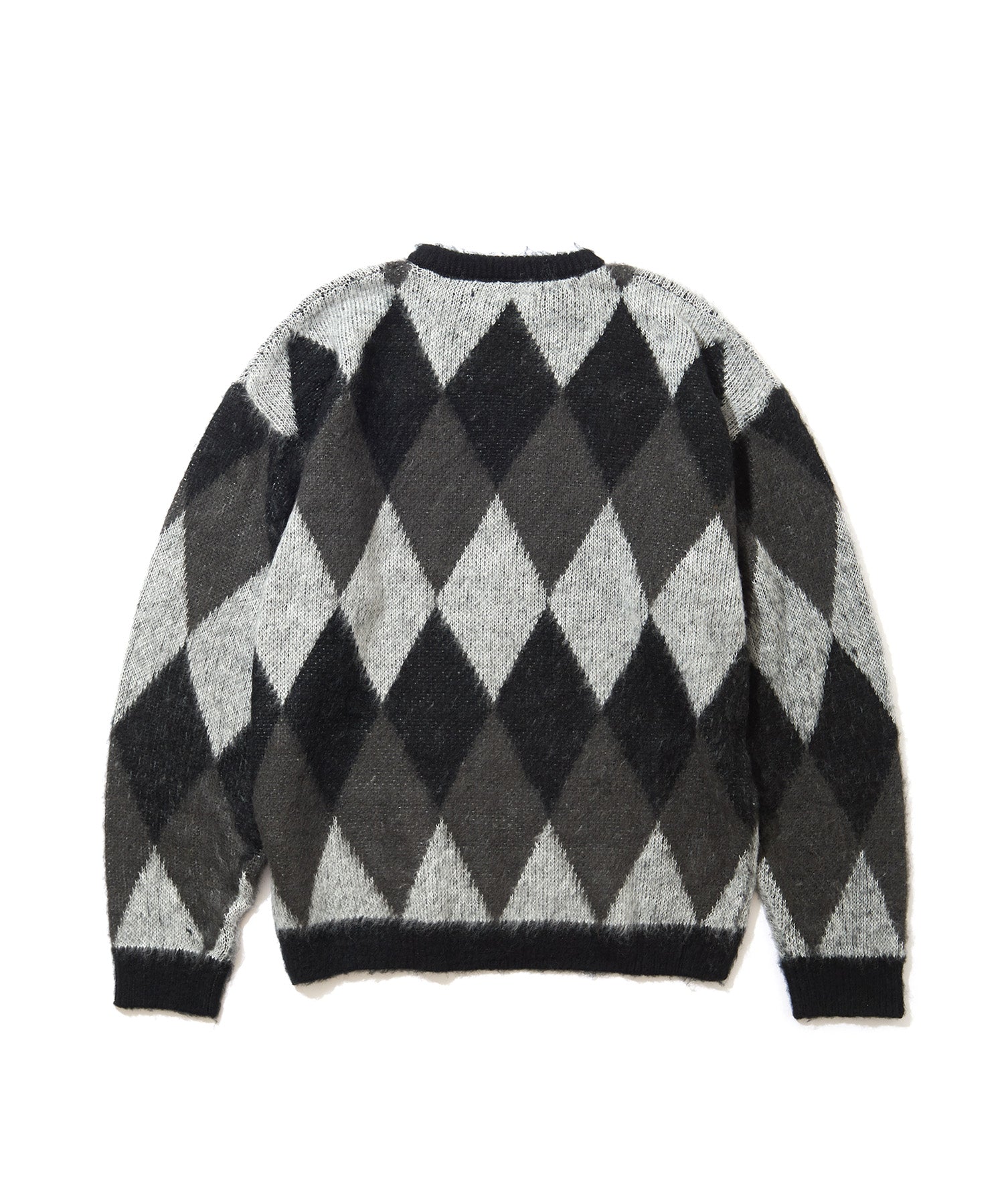 おしゃれ おすすめ ワークウェア ブランド ダイヤ柄 シャギー ニット クルー