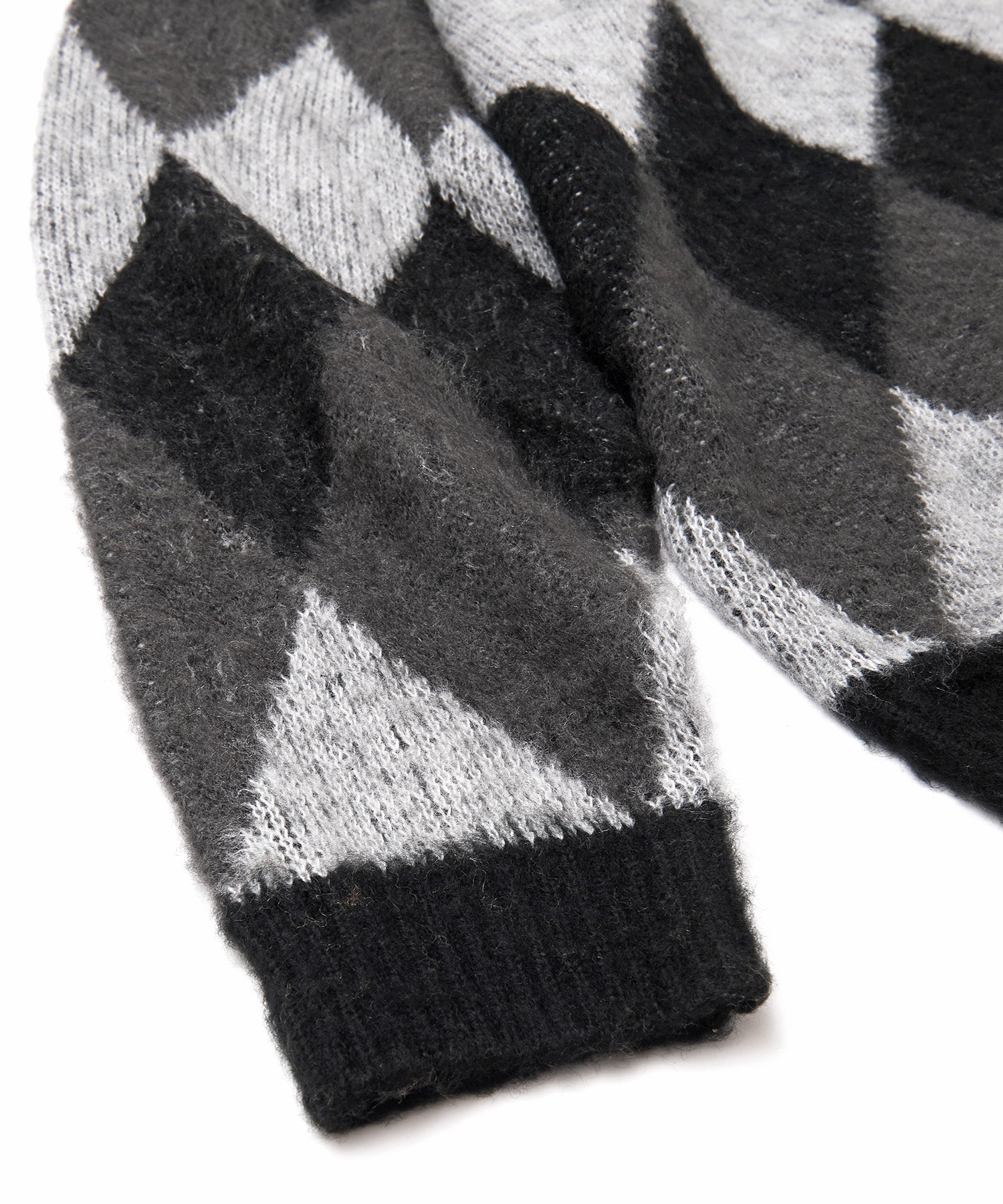 おしゃれ おすすめ ワークウェア ブランド ダイヤ柄 シャギー ニット クルー