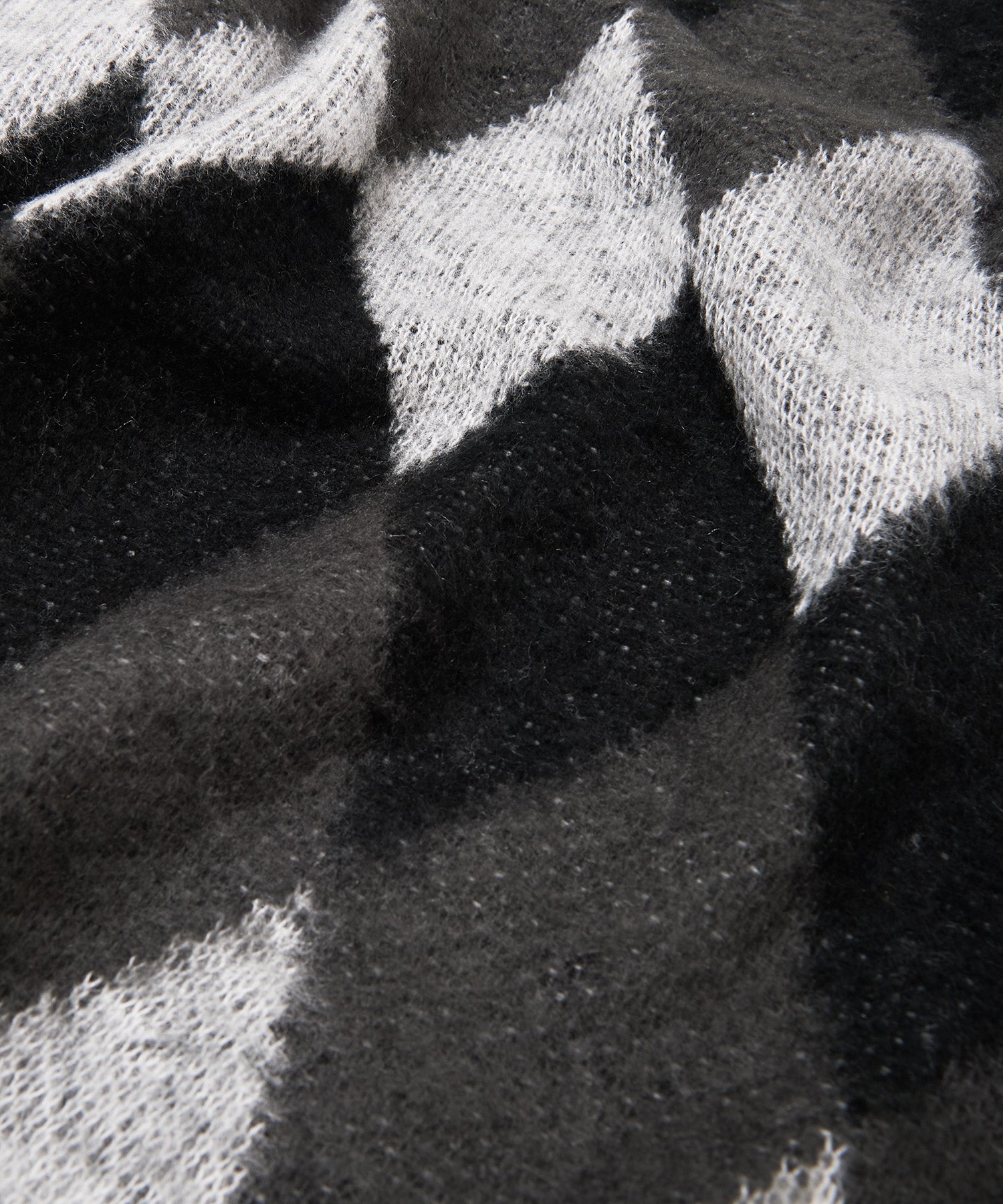 おしゃれ おすすめ ワークウェア ブランド ダイヤ柄 シャギー ニット クルー