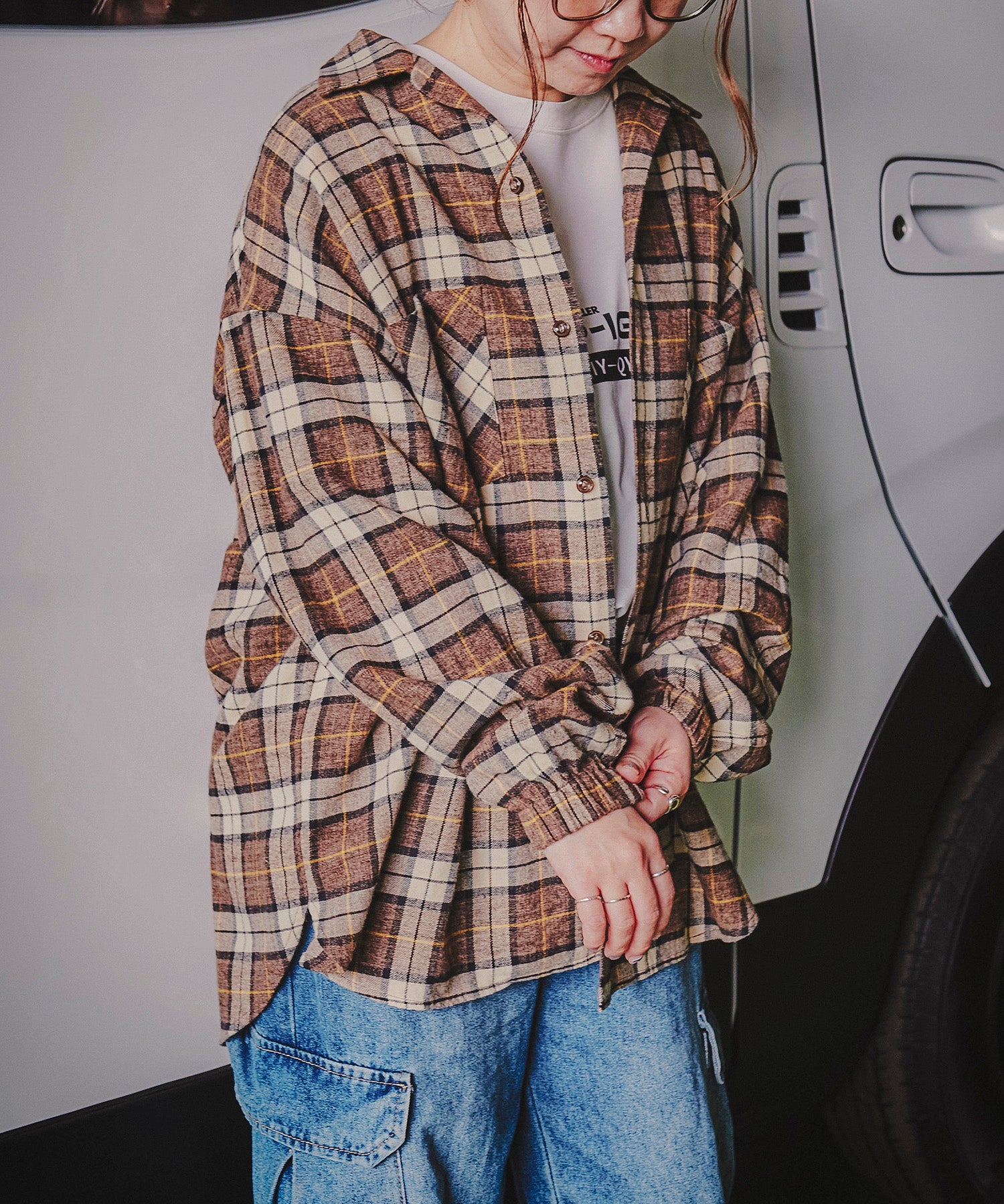 おしゃれ おすすめ ワークウェア ブランド ネルチェック オープンカラー スモッグシャツ