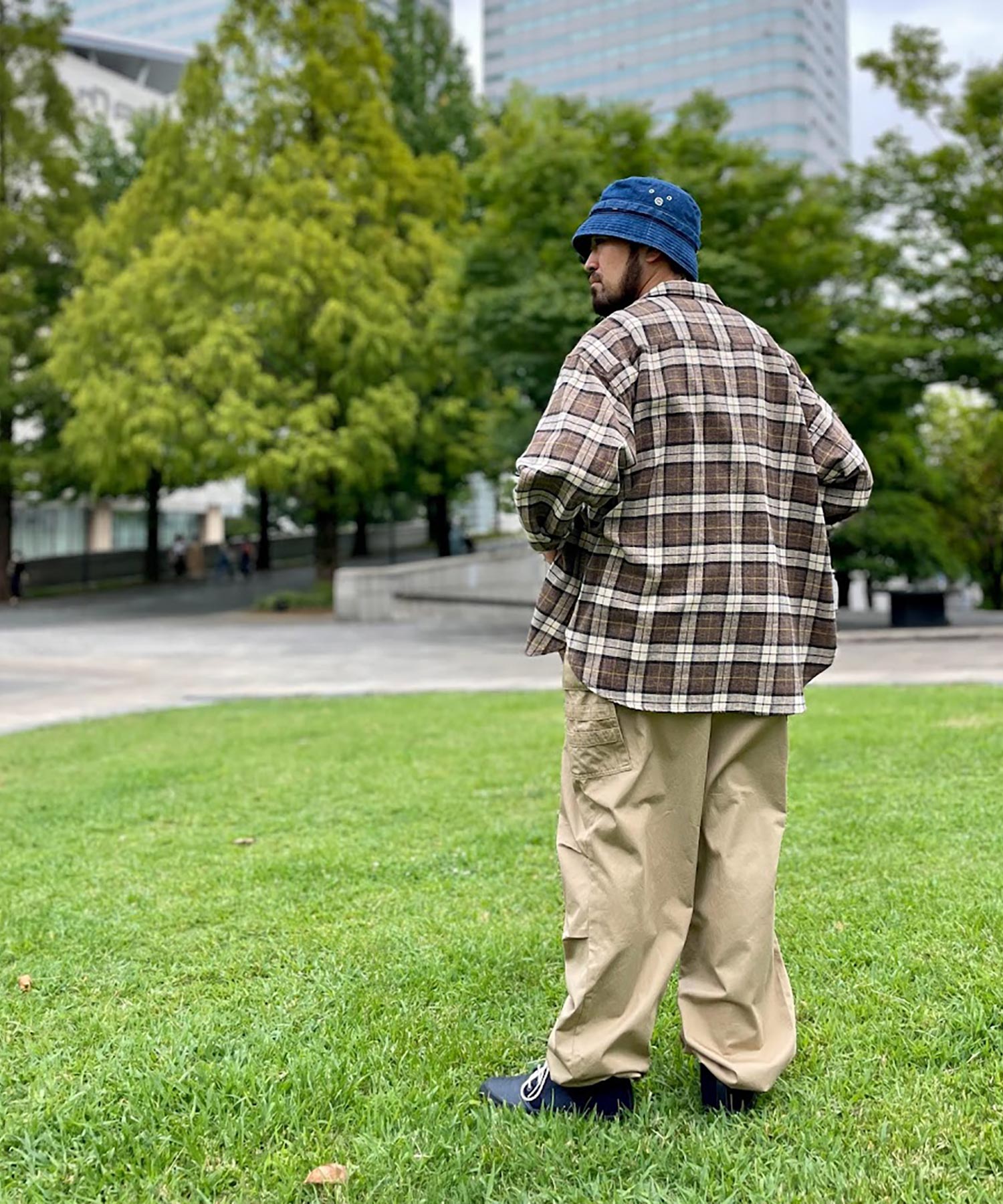 おしゃれ おすすめ ワークウェア ブランド ネルチェック オープンカラー スモッグシャツ