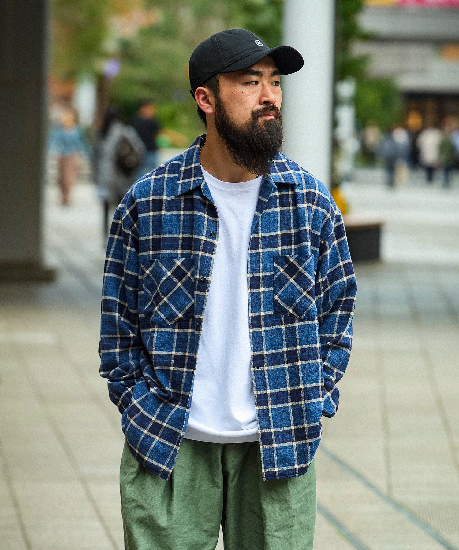 おしゃれ おすすめ ワークウェア ブランド ネルチェック オープンカラー スモッグシャツ