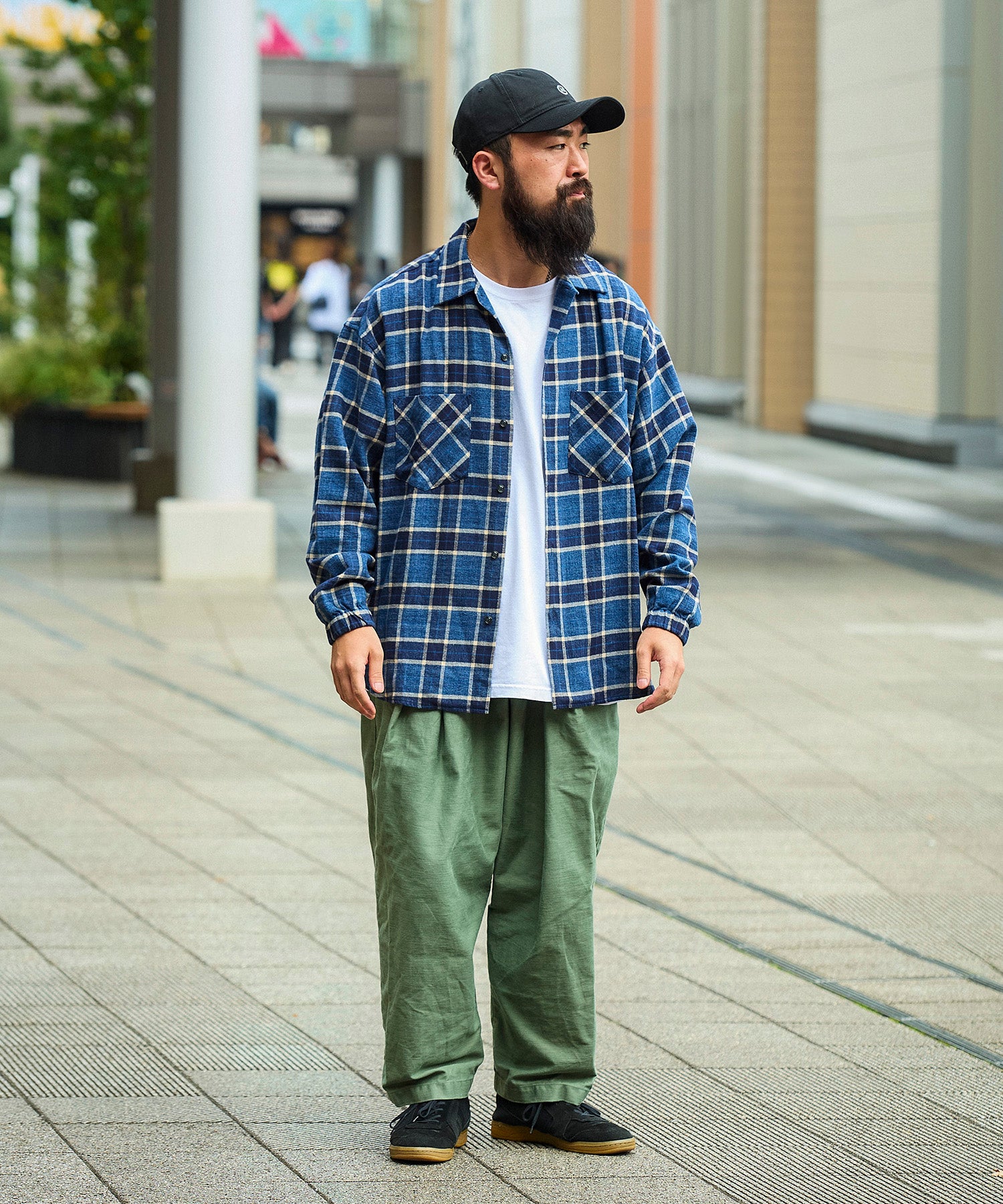 おしゃれ おすすめ ワークウェア ブランド ネルチェック オープンカラー スモッグシャツ