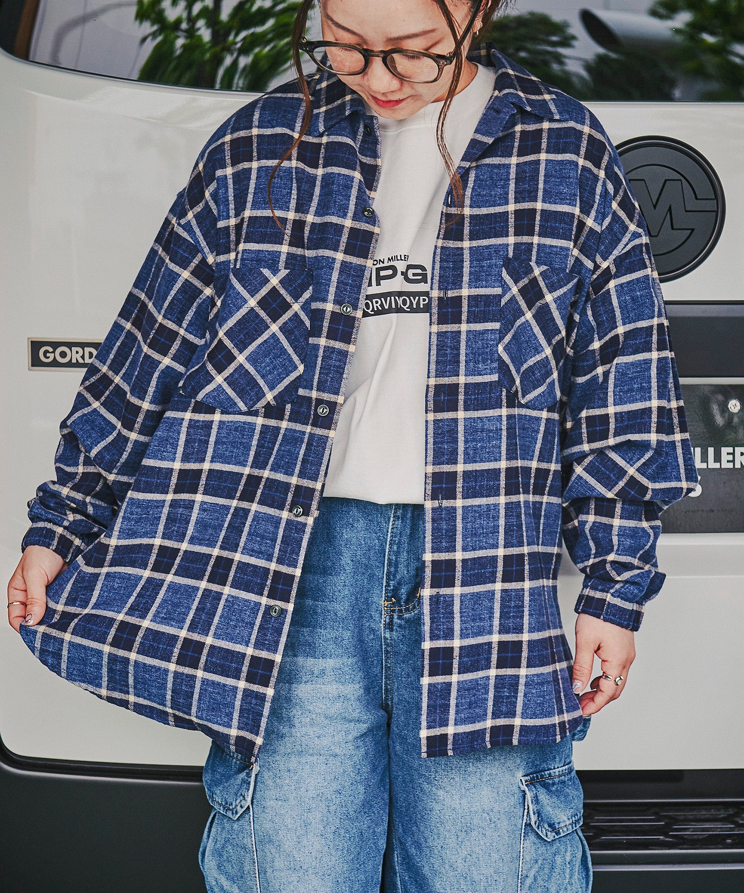 おしゃれ おすすめ ワークウェア ブランド ネルチェック オープンカラー スモッグシャツ