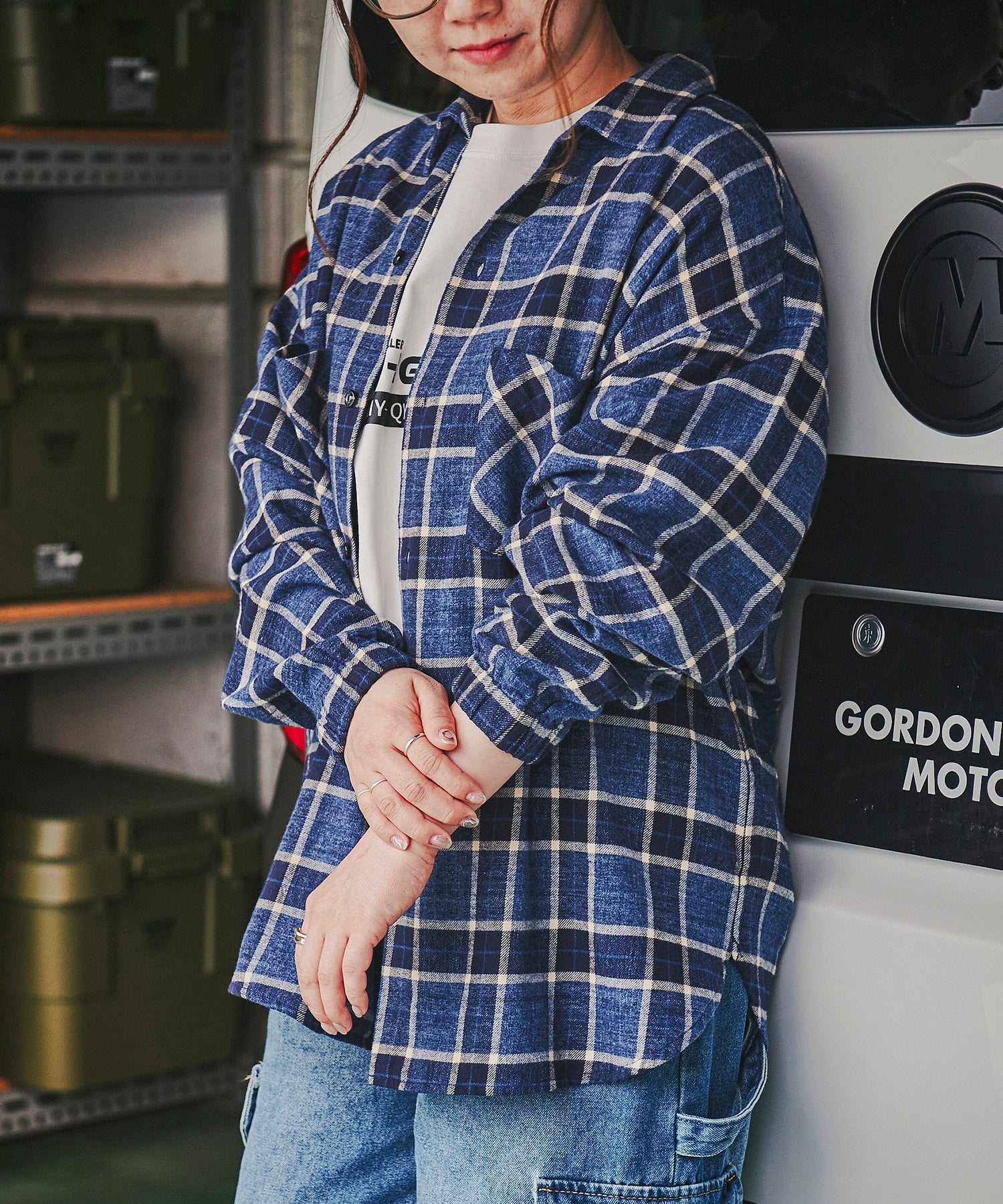 おしゃれ おすすめ ワークウェア ブランド ネルチェック オープンカラー スモッグシャツ