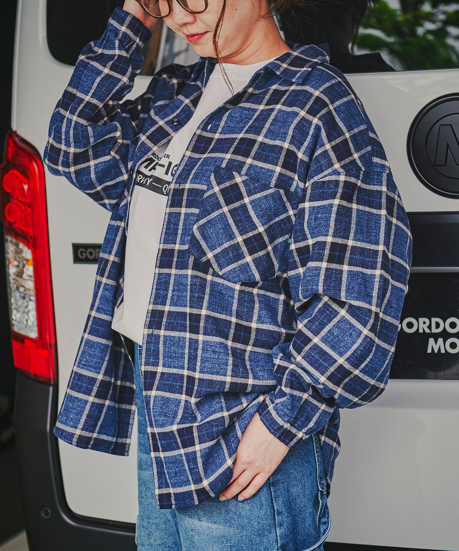 おしゃれ おすすめ ワークウェア ブランド ネルチェック オープンカラー スモッグシャツ