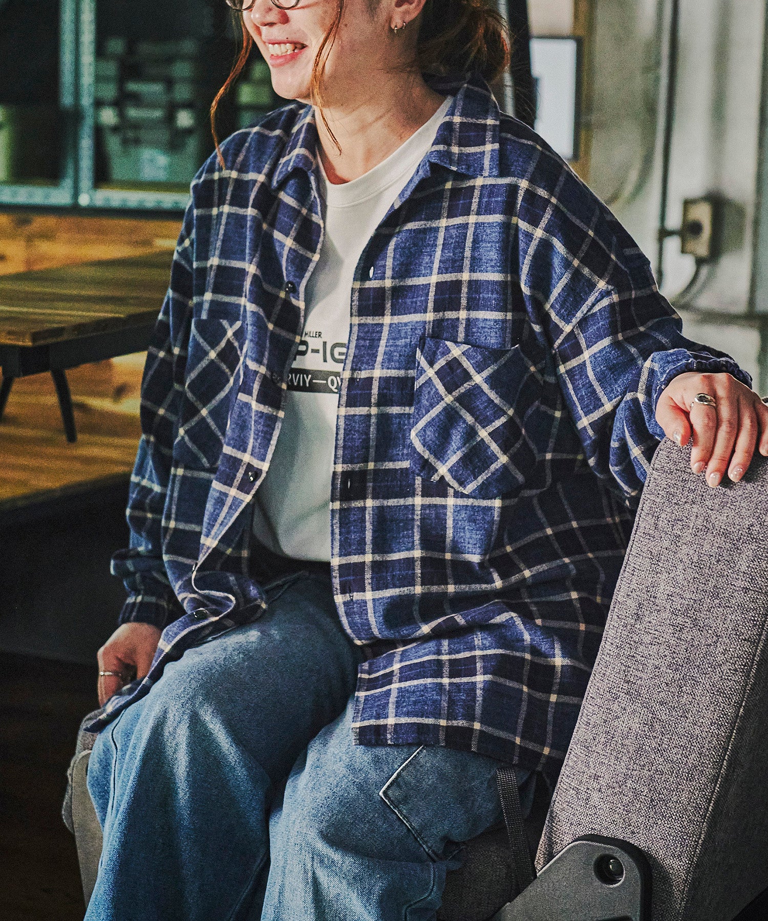 おしゃれ おすすめ ワークウェア ブランド ネルチェック オープンカラー スモッグシャツ