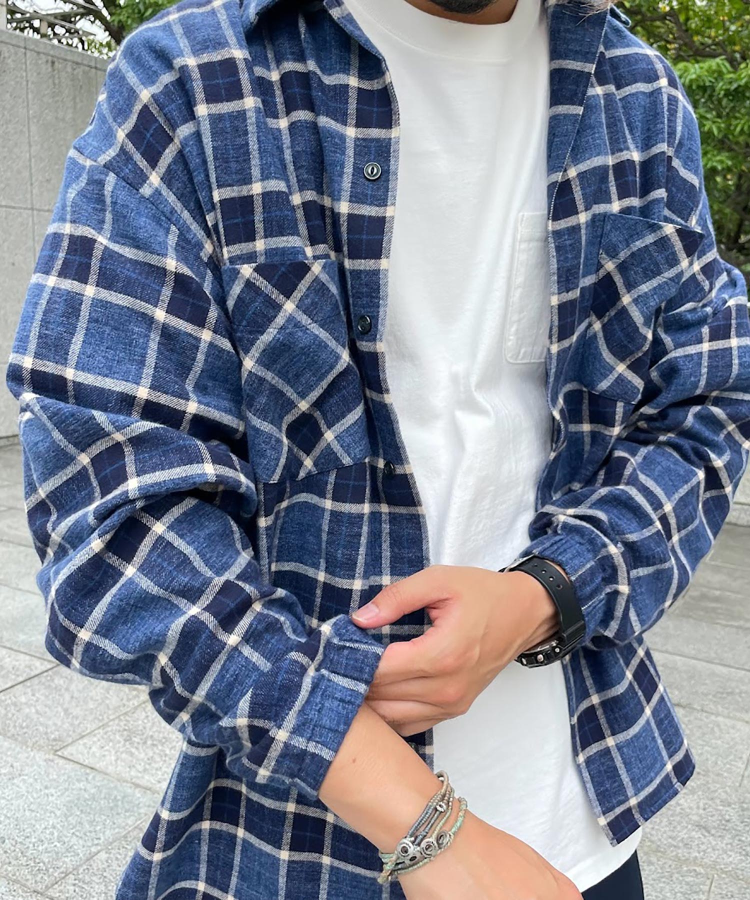 おしゃれ おすすめ ワークウェア ブランド ネルチェック オープンカラー スモッグシャツ