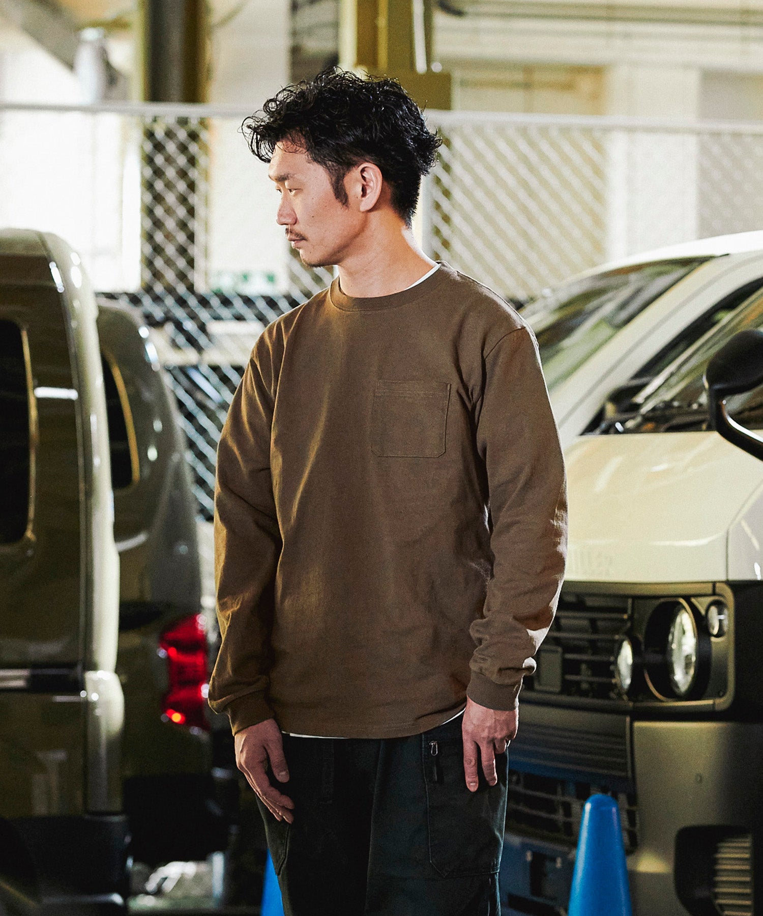 おしゃれ おすすめ ワークウェア ブランド 無地 ポケット ロングスリーブ Tシャツ