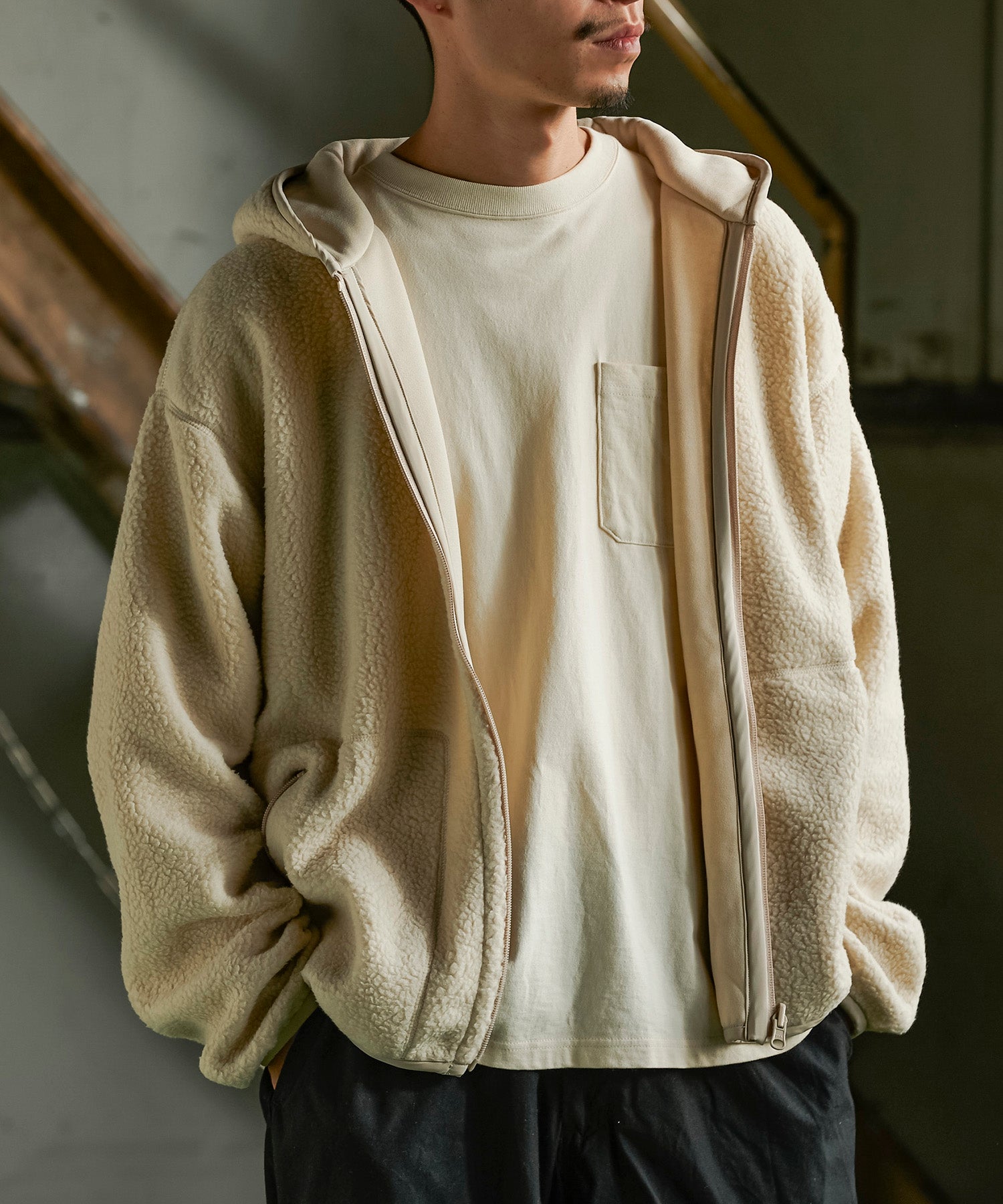 おしゃれ おすすめ ワークウェア ブランド リバーシブル スウェット ジップアップ パーカ