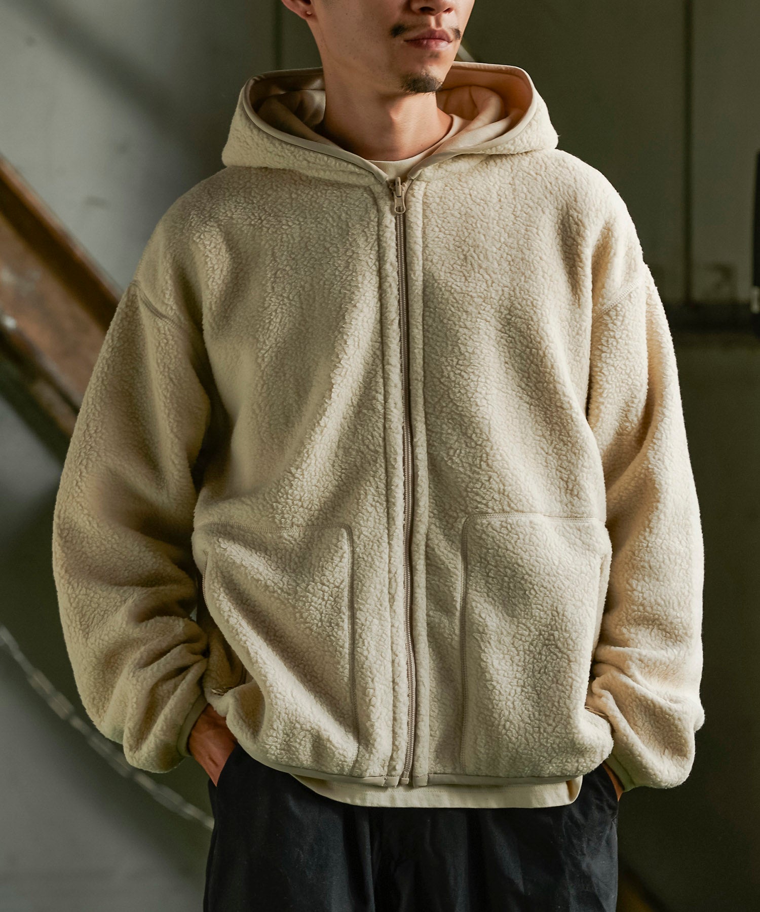 おしゃれ おすすめ ワークウェア ブランド リバーシブル スウェット ジップアップ パーカ