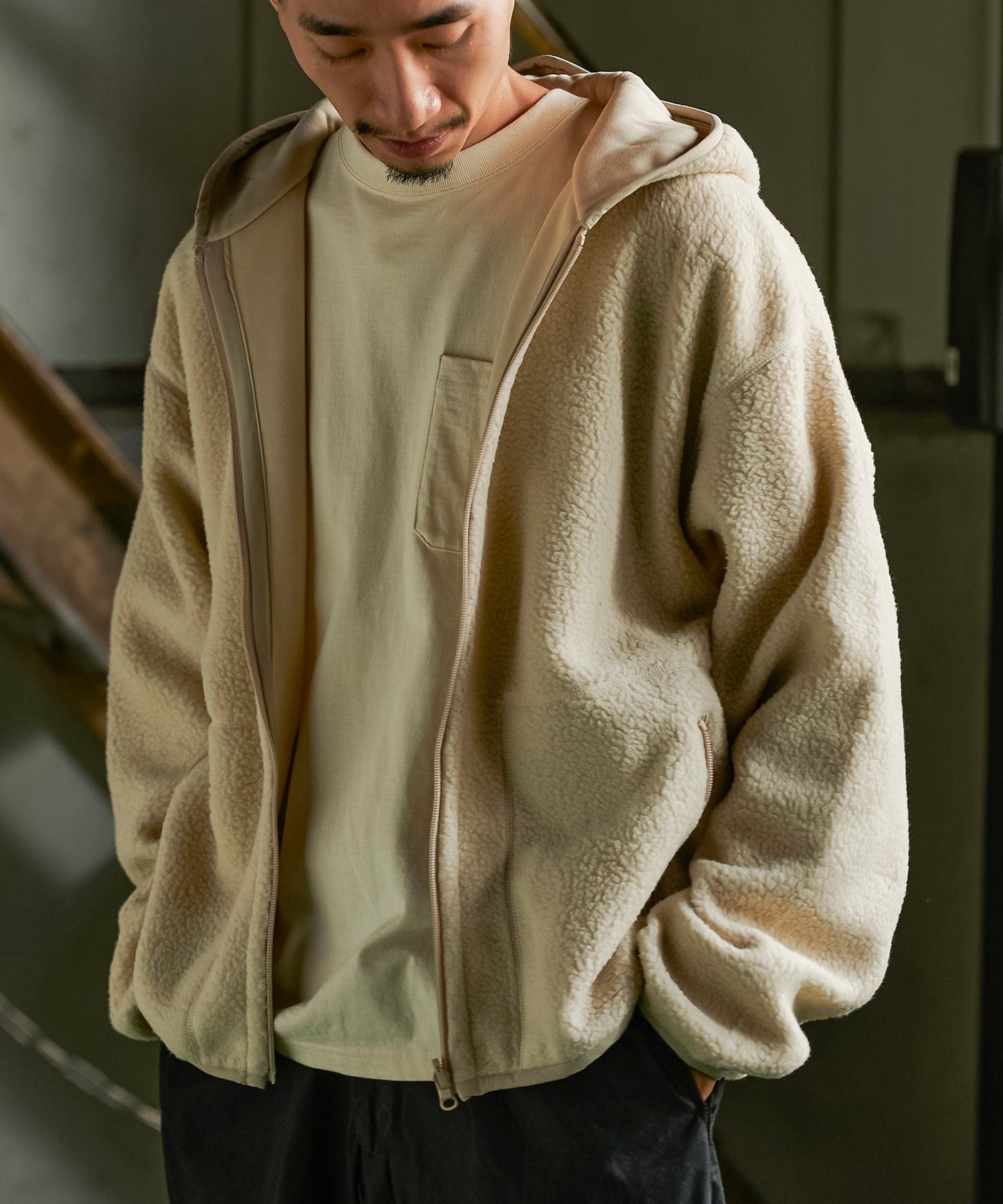 おしゃれ おすすめ ワークウェア ブランド リバーシブル スウェット ジップアップ パーカ