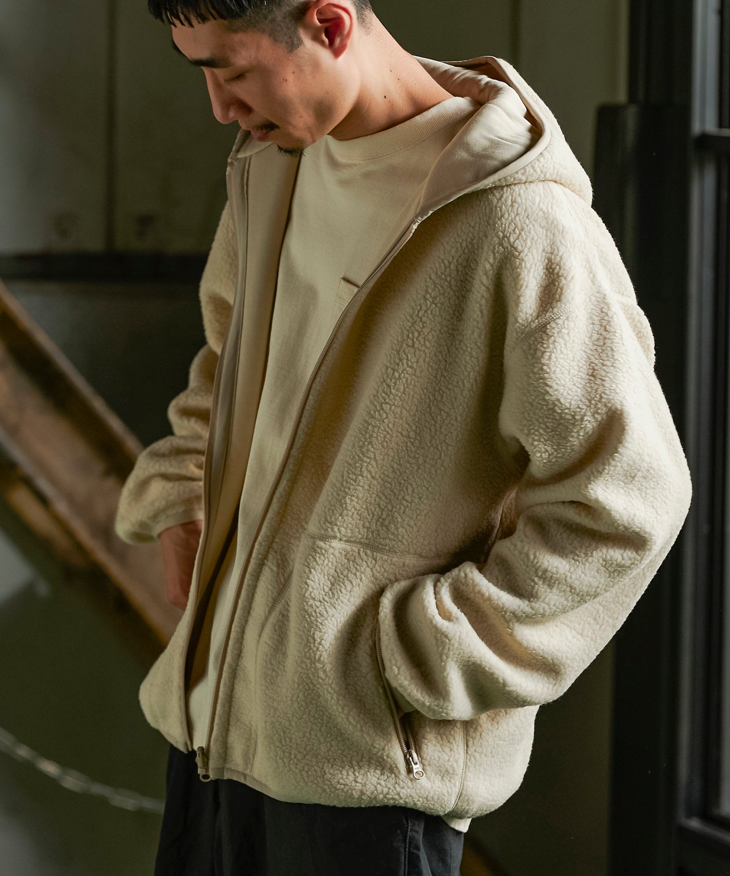 おしゃれ おすすめ ワークウェア ブランド リバーシブル スウェット ジップアップ パーカ