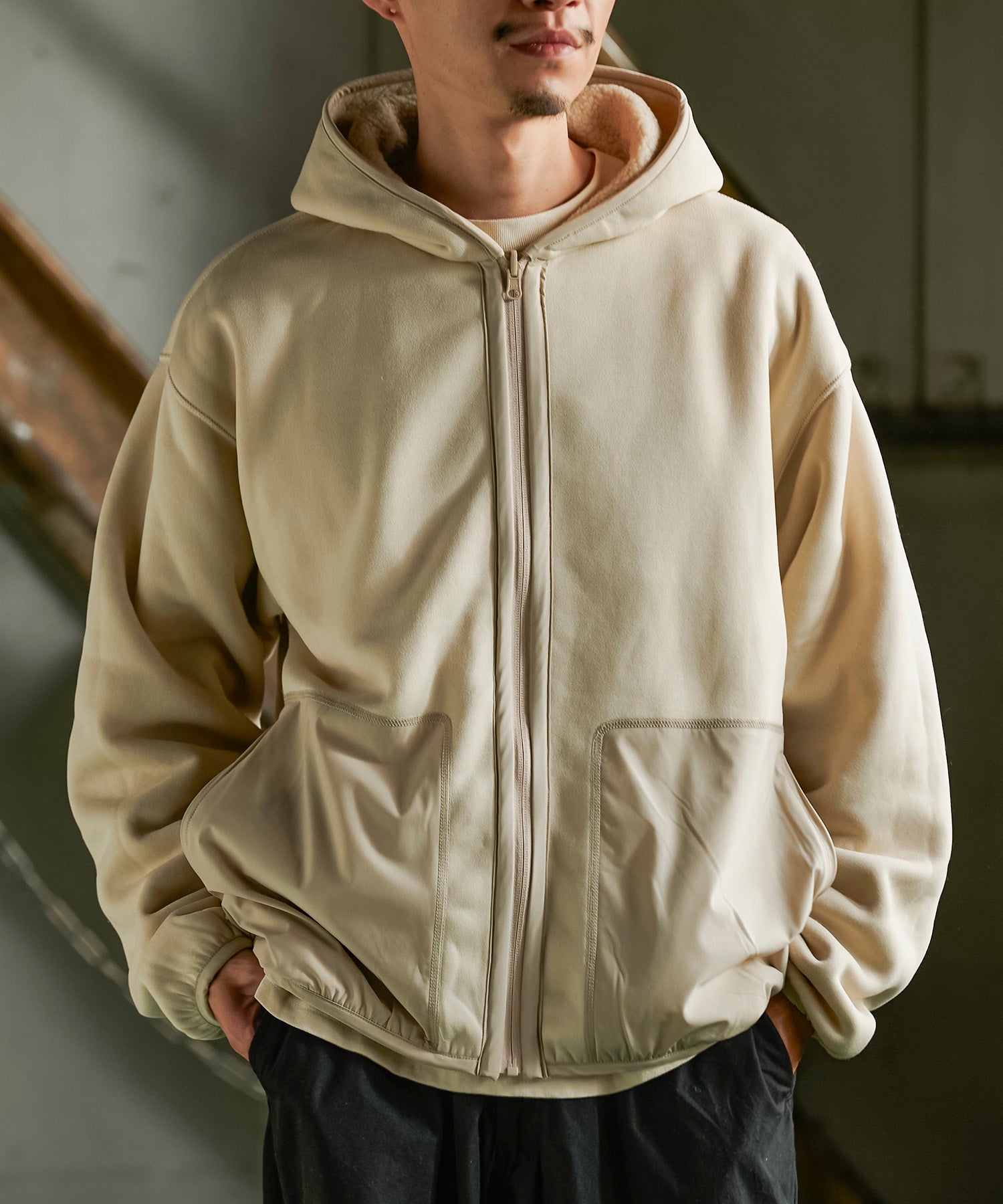 おしゃれ おすすめ ワークウェア ブランド リバーシブル スウェット ジップアップ パーカ