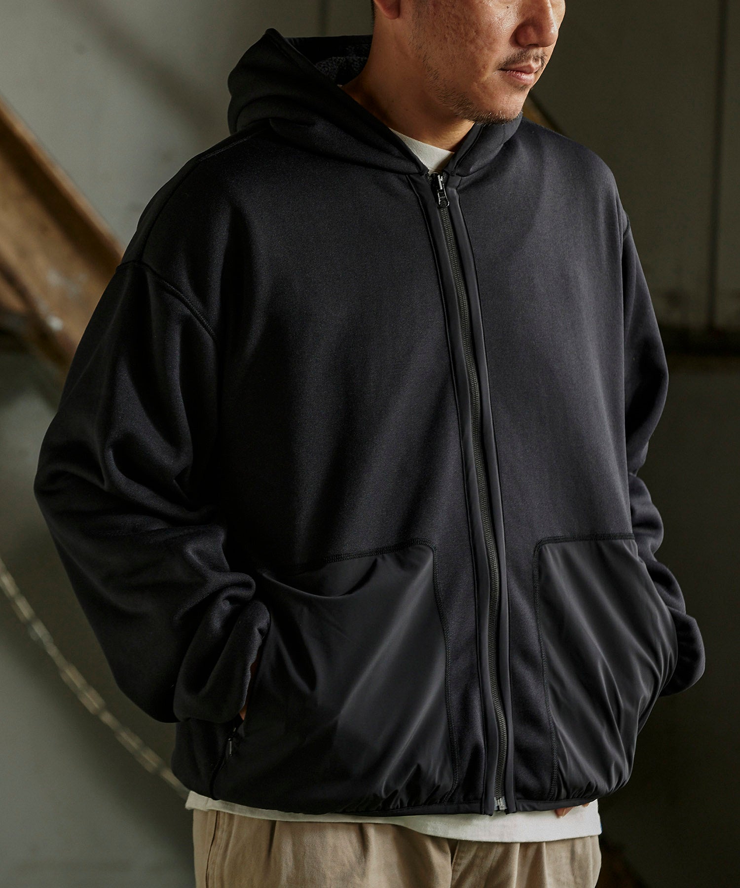 おしゃれ おすすめ ワークウェア ブランド リバーシブル スウェット ジップアップ パーカ