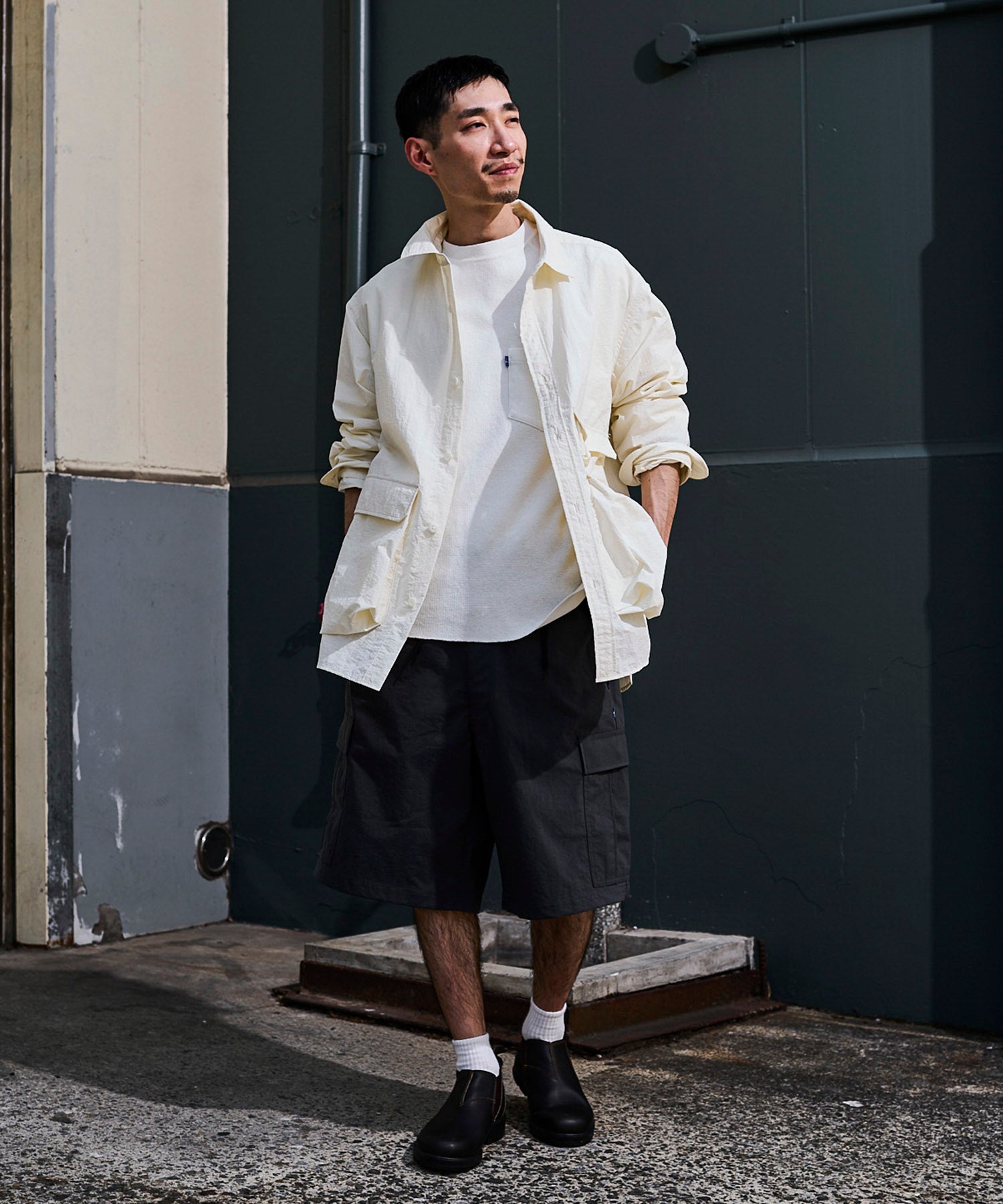 おしゃれ おすすめ ワークウェア ライト テック ナイロン シャツ 速乾 ドライ 軽量