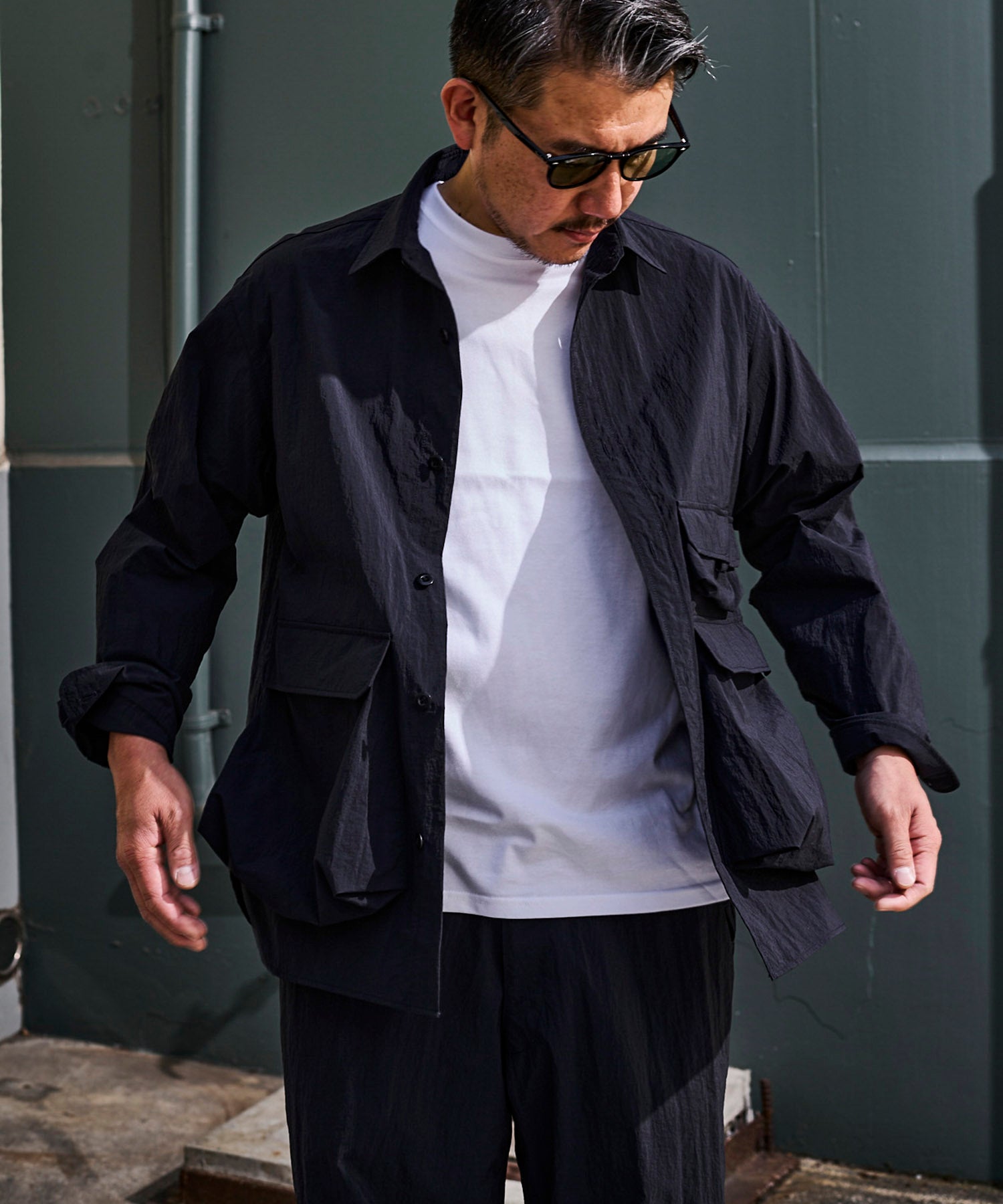 おしゃれ おすすめ ワークウェア ライト テック ナイロン シャツ 速乾 ドライ 軽量