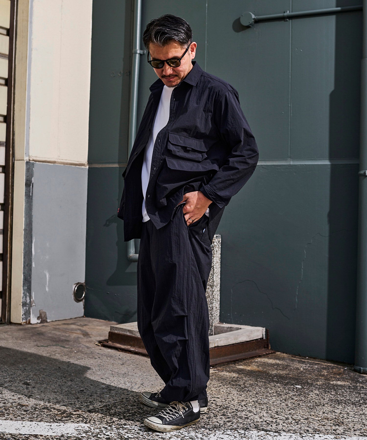 おしゃれ おすすめ ワークウェア ライト テック ナイロン シャツ 速乾 ドライ 軽量