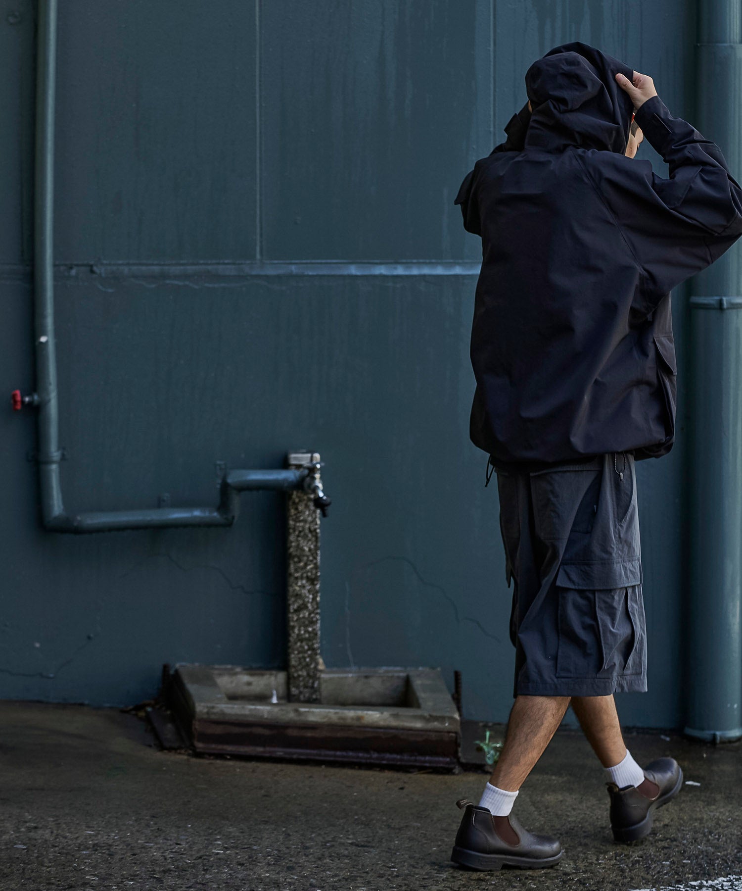 アパレル ワークウェア アウター 3レイヤー コート ジャケット レインコート 防水 透湿 ディテール