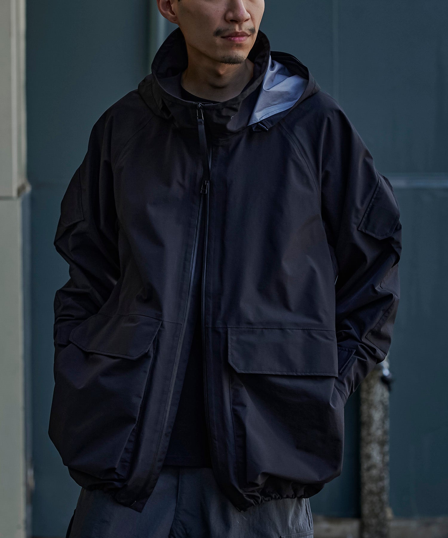 アパレル ワークウェア アウター 3レイヤー コート ジャケット レインコート 防水 透湿 ディテール