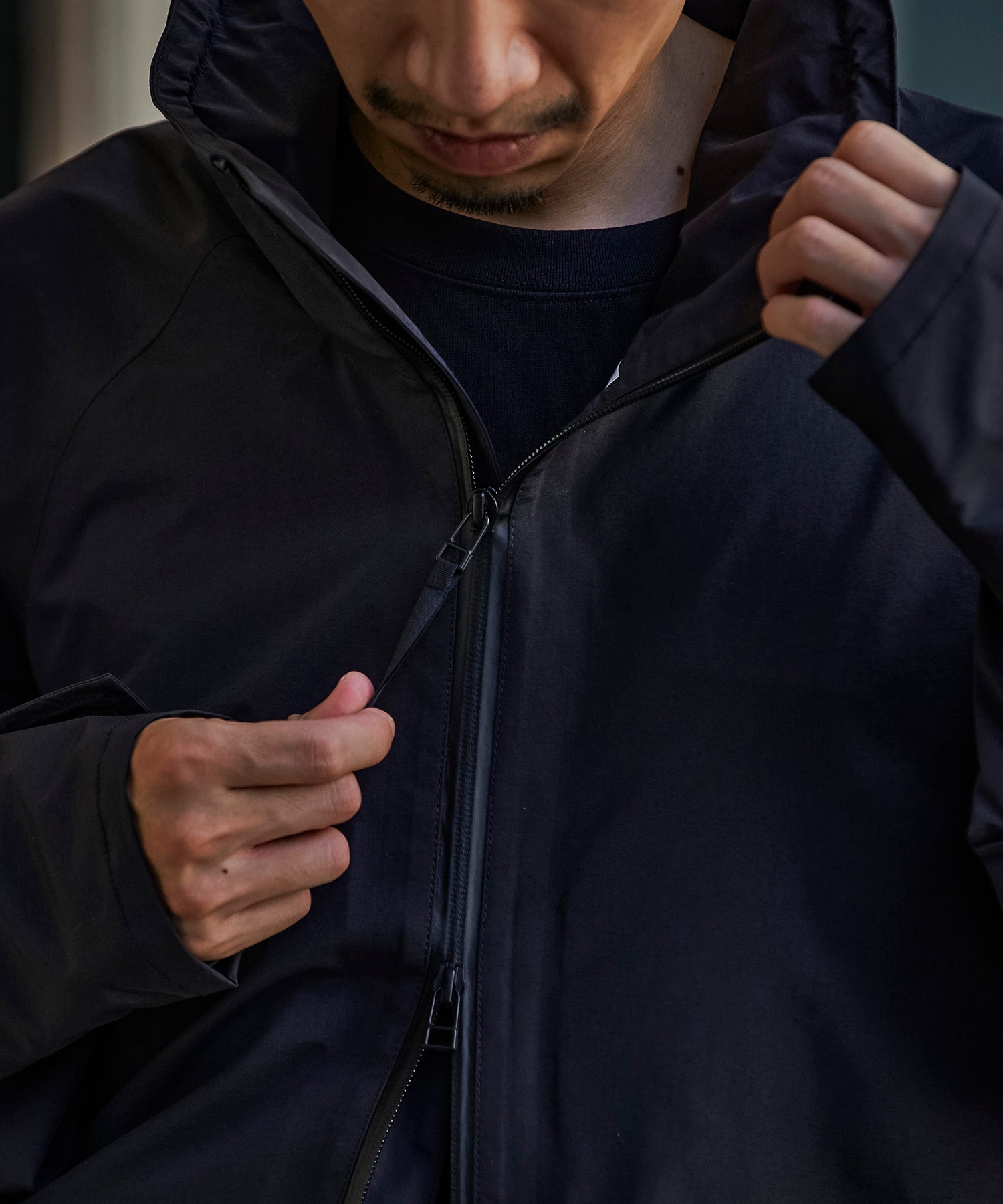 アパレル ワークウェア アウター 3レイヤー コート ジャケット レインコート 防水 透湿 ディテール