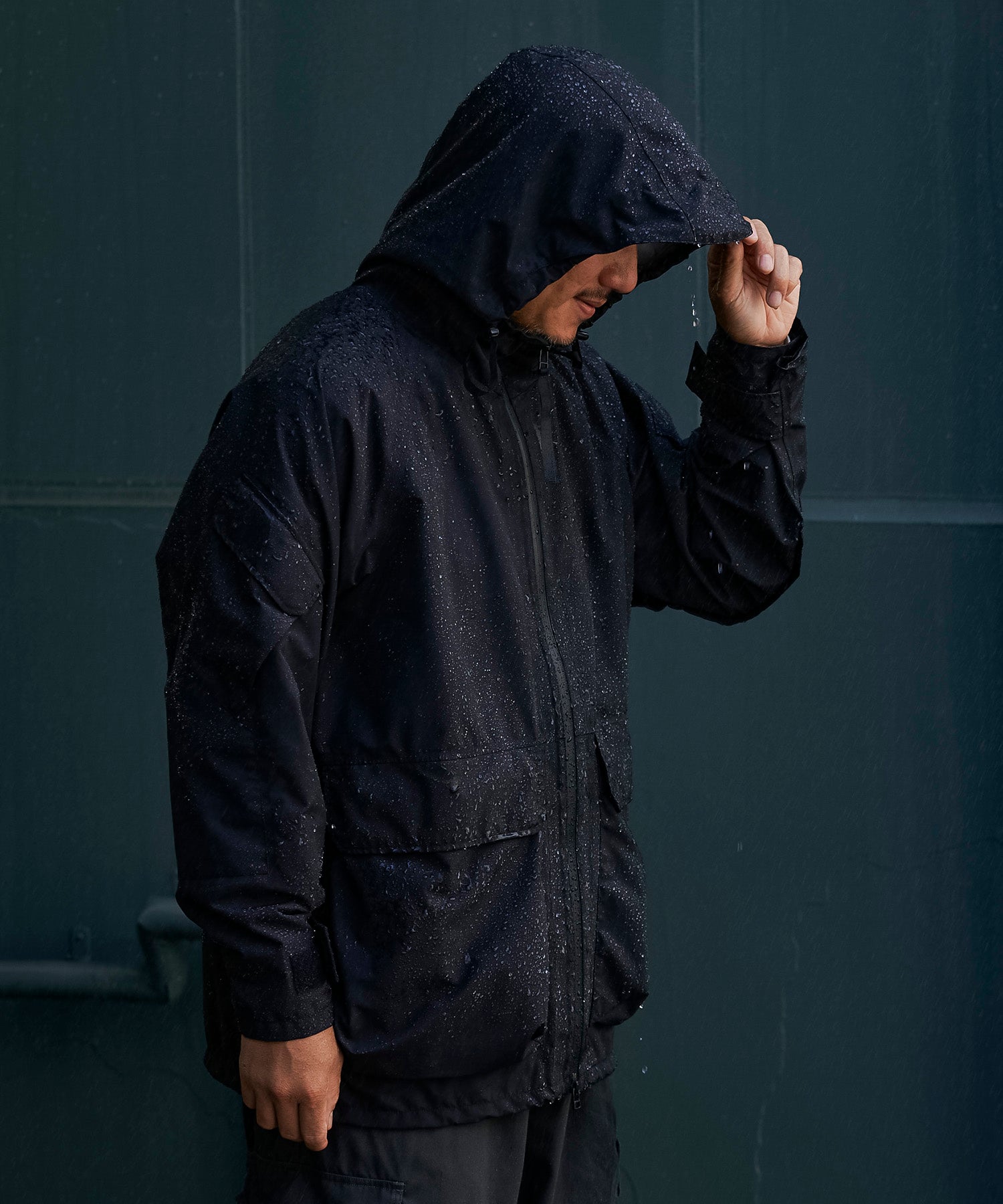 アパレル ワークウェア アウター 3レイヤー コート ジャケット レインコート 防水 透湿 ディテール