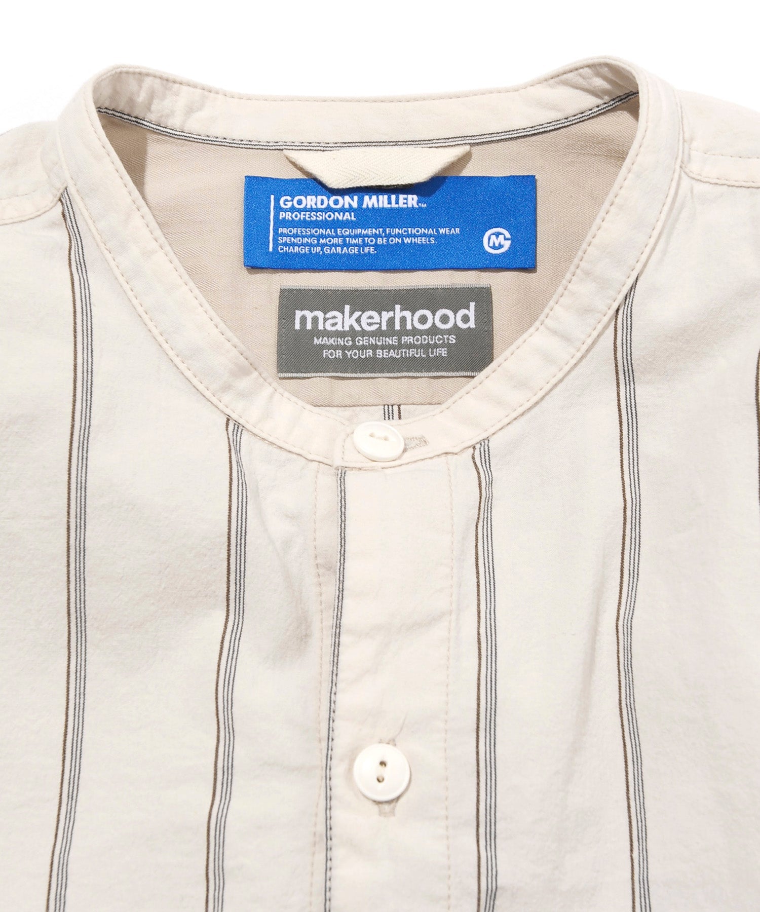おしゃれ おすすめ ワークウェア ブランド makerhood バンドカラー シャツ