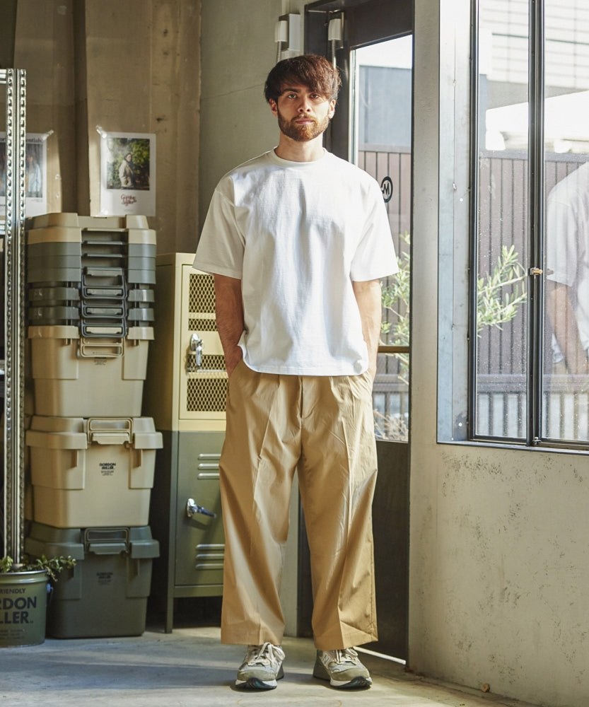 おしゃれ おすすめ ワークウェア ブランド 撥水 2タッククロップド ワイド パンツ