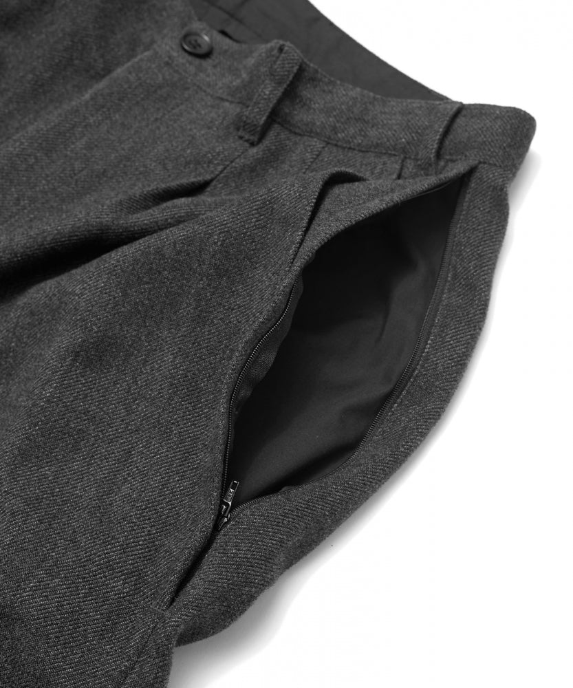 おしゃれ おすすめ ワークウェア ブランド ウール ツイード 2タック クロップド パンツ