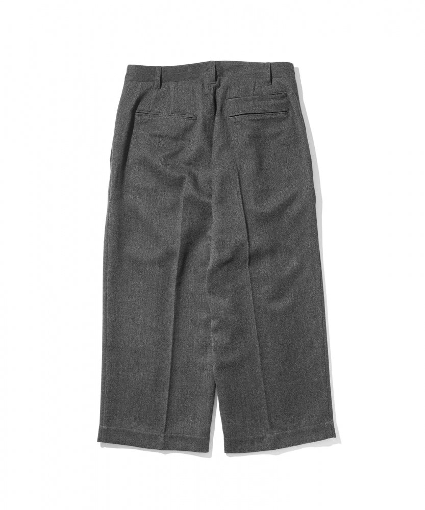 おしゃれ おすすめ ワークウェア ブランド ウール ツイード 2タック クロップド パンツ