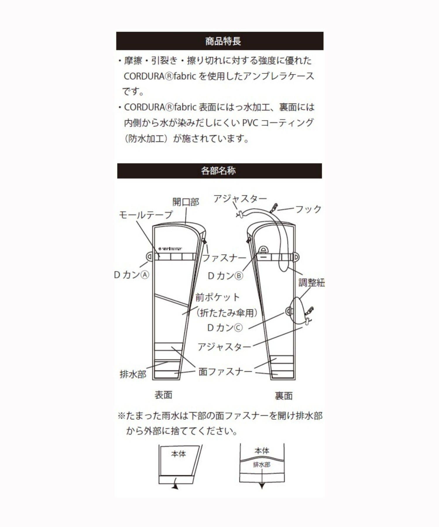 GORDON MILLER コーデュラ アンブレラケース