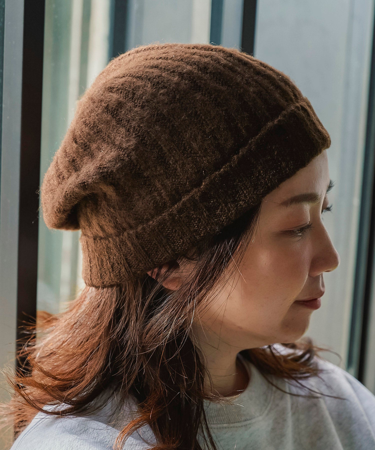 シャギーニット キャップ