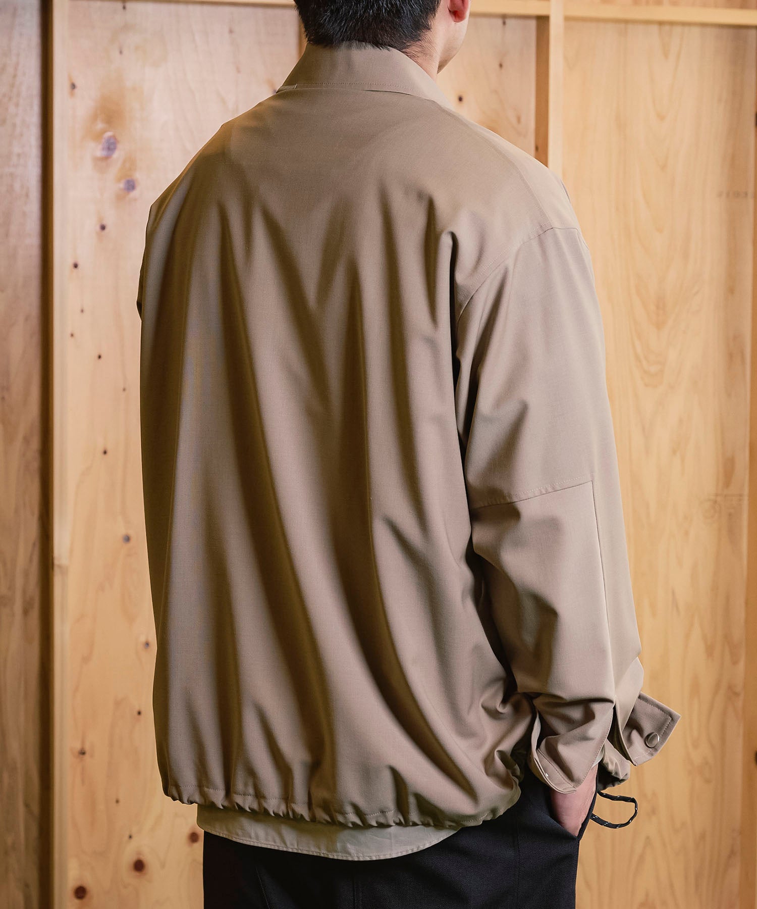 ジャックミラー　シームレスライフ　アパレル　ワークウェア　シンプル　ファッション　おすすめ　おしゃれ　JML　　ジェンダーレス　ウール　冬　ブルゾン　アウター　ベージュ