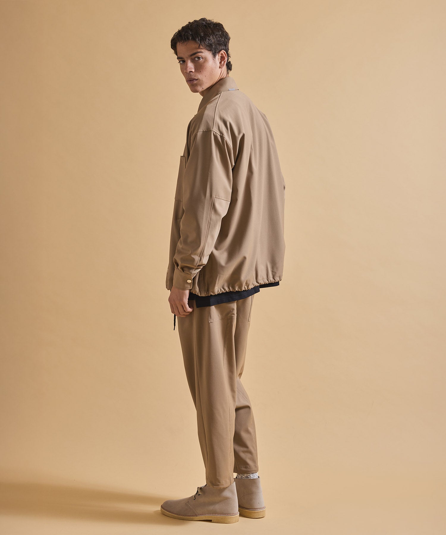 ジャックミラー　シームレスライフ　アパレル　ワークウェア　シンプル　ファッション　おすすめ　おしゃれ　JML　　ジェンダーレス　ウール　冬　ブルゾン　アウター　ベージュ