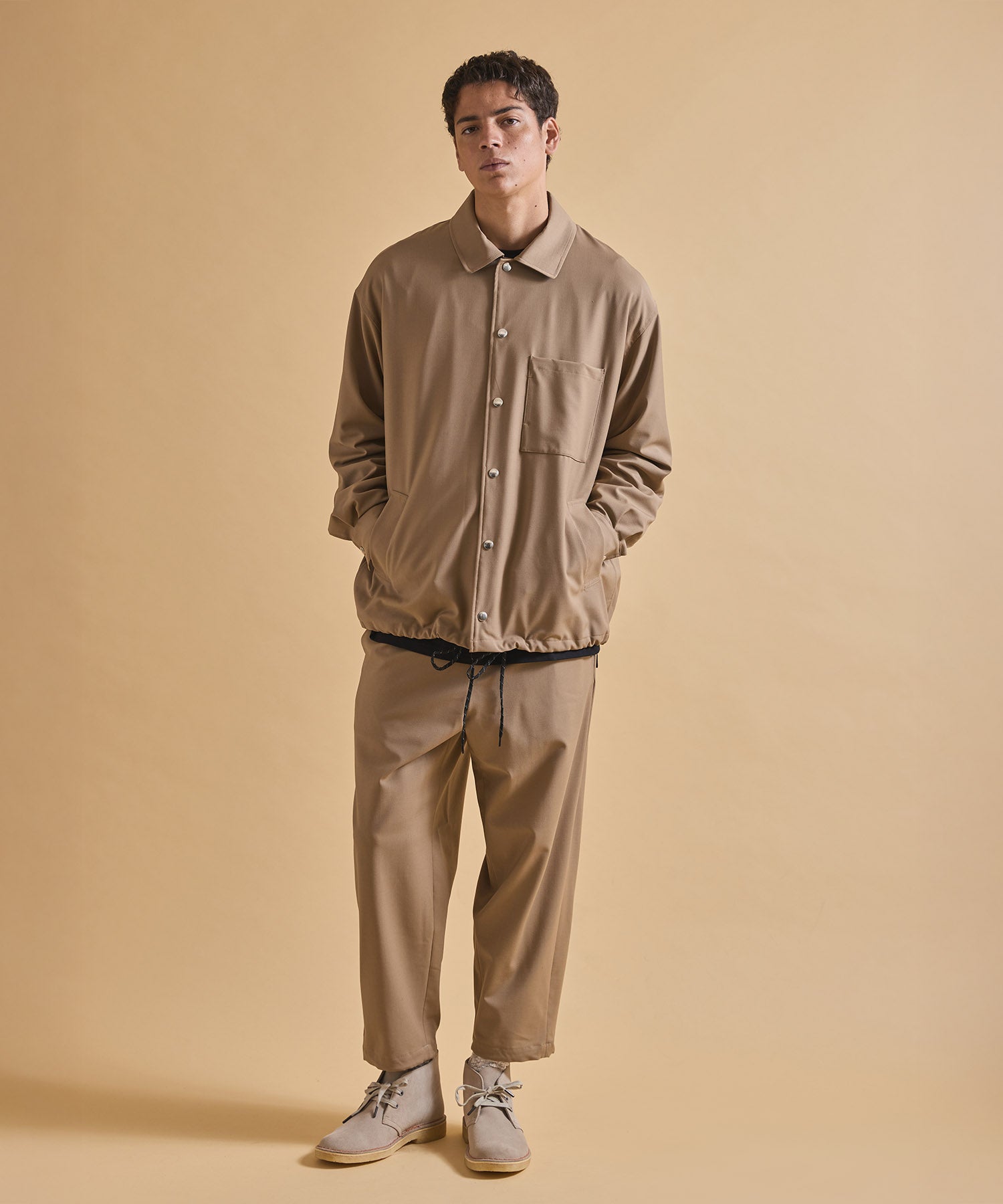 ジャックミラー　シームレスライフ　アパレル　ワークウェア　シンプル　ファッション　おすすめ　おしゃれ　JML　　ジェンダーレス　ウール　冬　ブルゾン　アウター　ベージュ