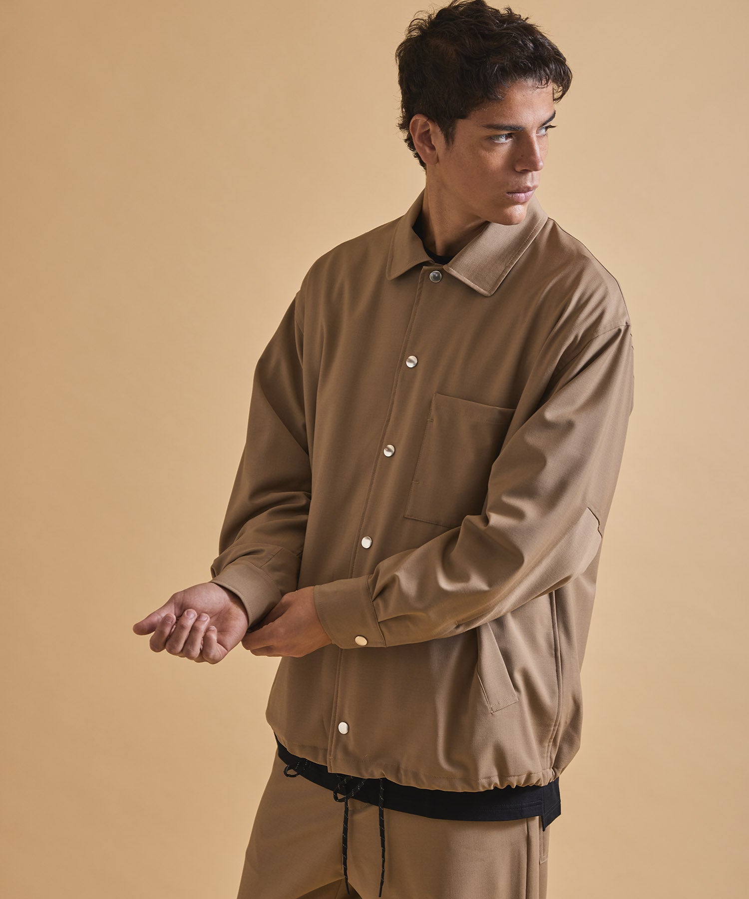 ジャックミラー　シームレスライフ　アパレル　ワークウェア　シンプル　ファッション　おすすめ　おしゃれ　JML　　ジェンダーレス　ウール　冬　ブルゾン　アウター　ベージュ　