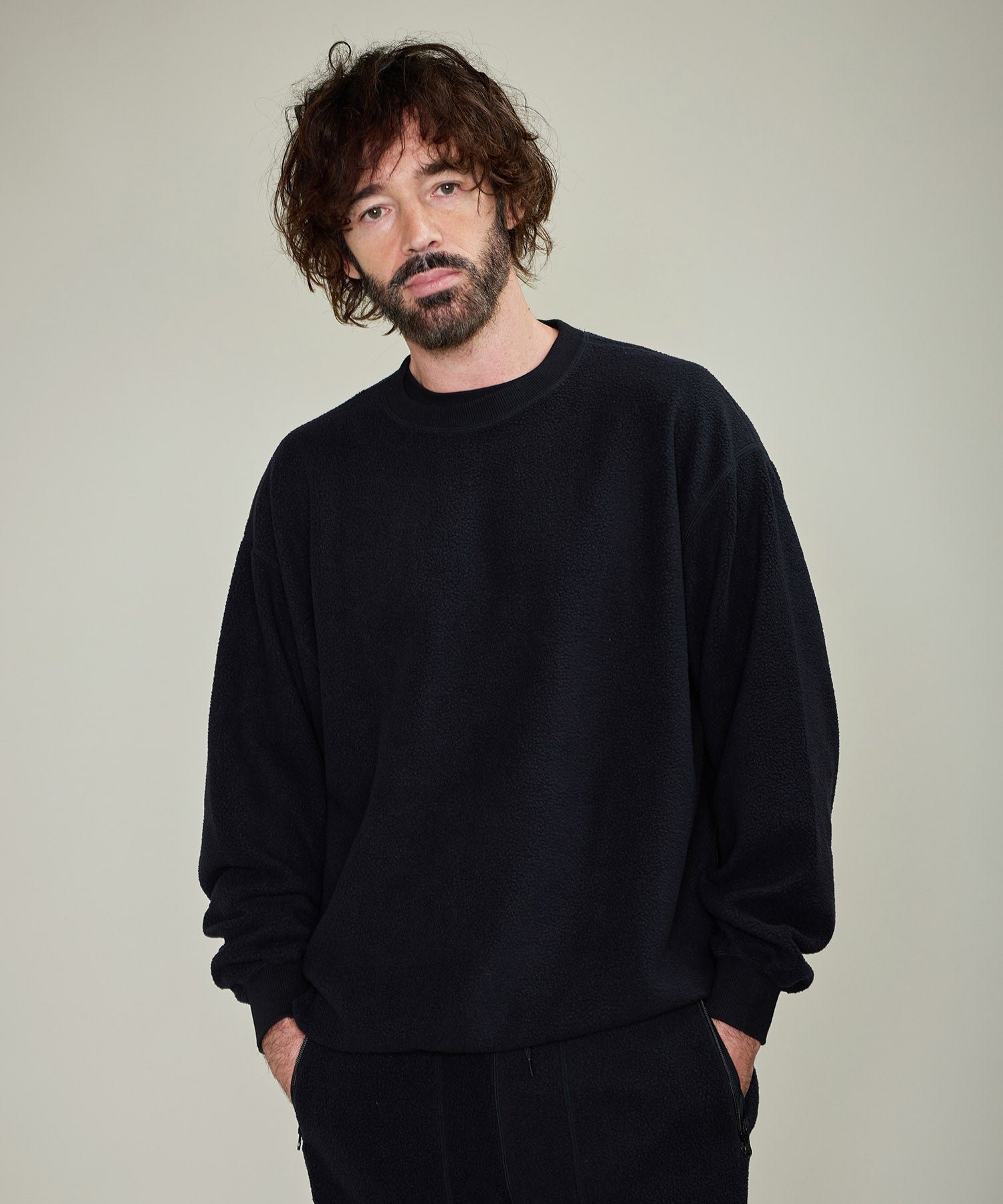 リバーシブル スウェット クルーネック