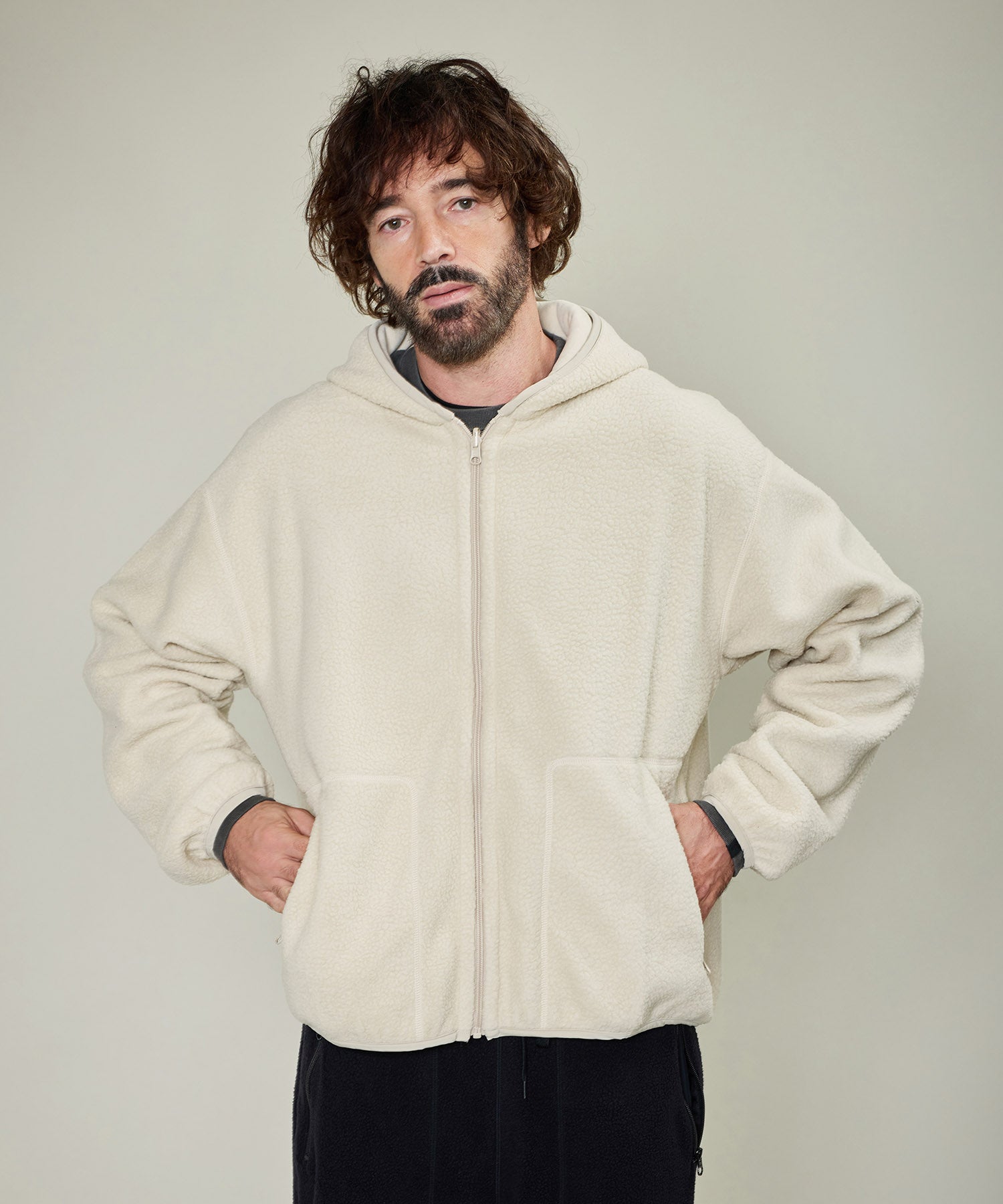 リバーシブル スウェット ジップアップ パーカ