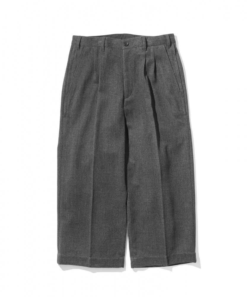 GANRYU COMME des GARCONS ウールクロップドパンツ グレー ウールライク ツイード 2タック クロップド パンツ – GORDON MILLER